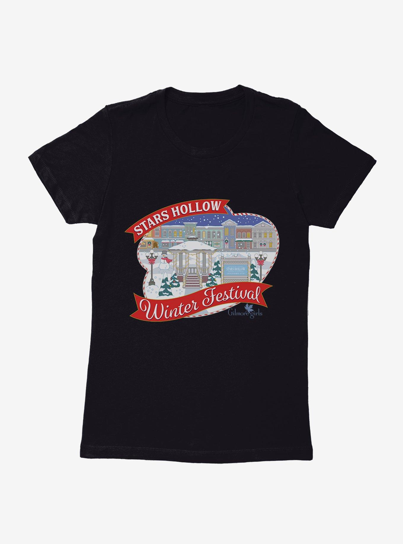 Gilmore Girls Stars Hollow Winter Fest Womens T-Shirt, BLACK, hi-res