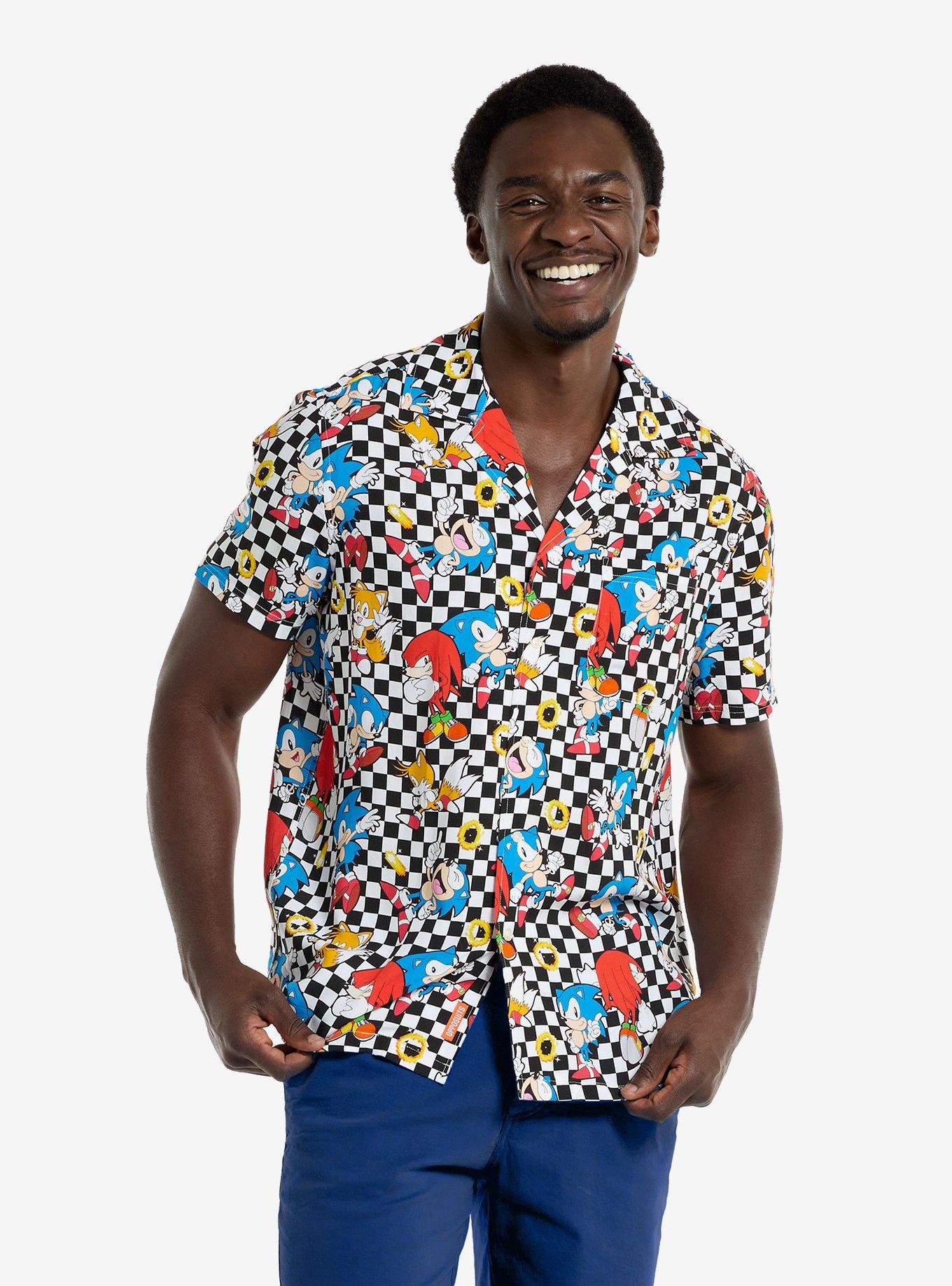 Sonic The Hedgehog Retro Rings Button-Up Shirt, , hi-res