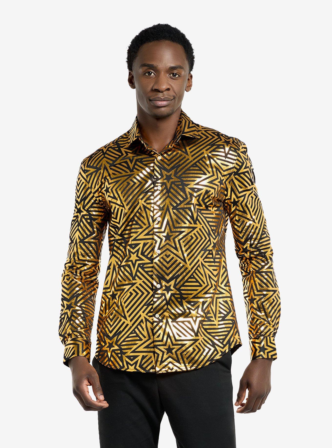 Golden Geo Star Long Sleeve Shirt, , hi-res