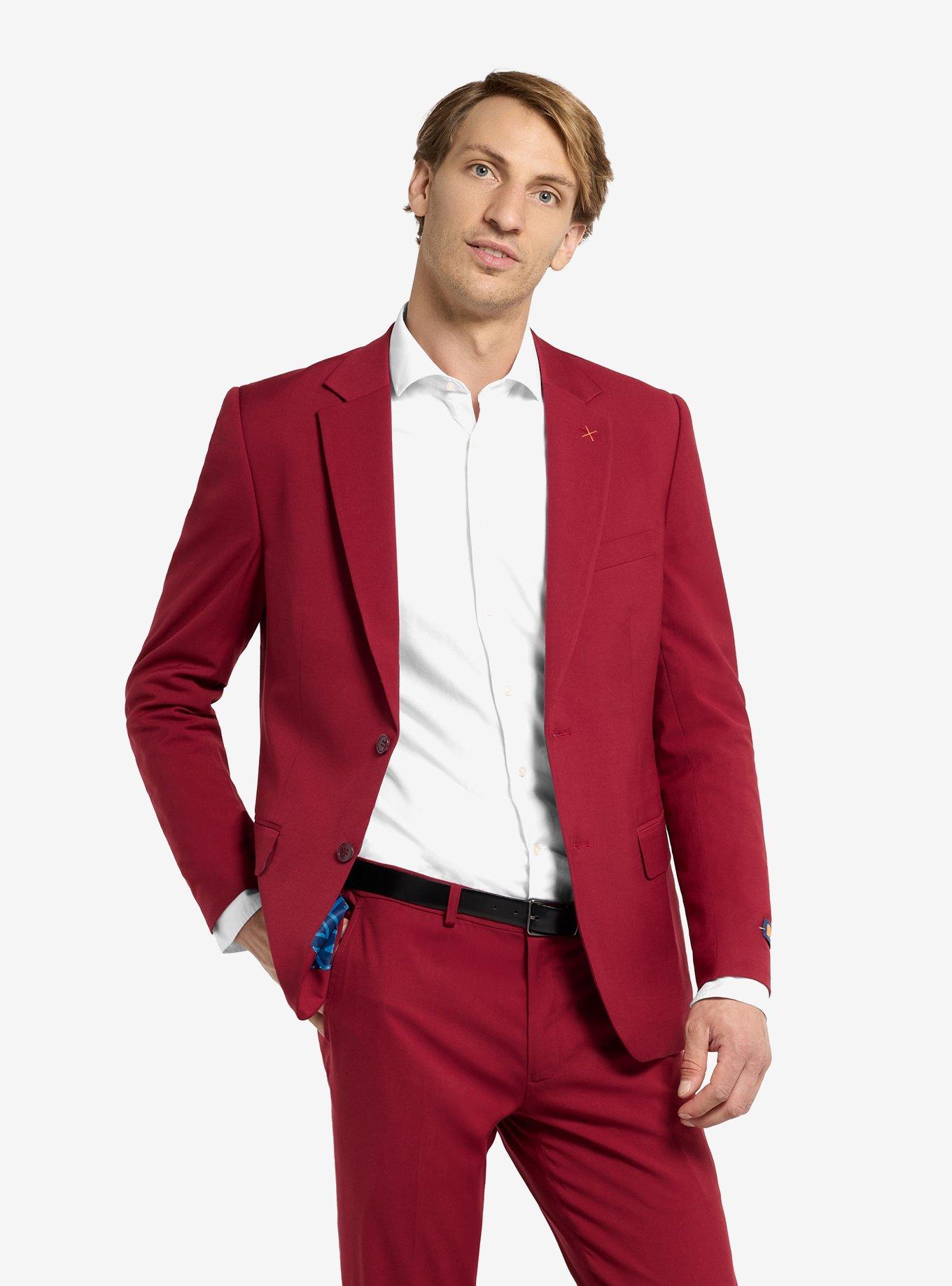 Daily Bright Burgundy Suit, RED, hi-res