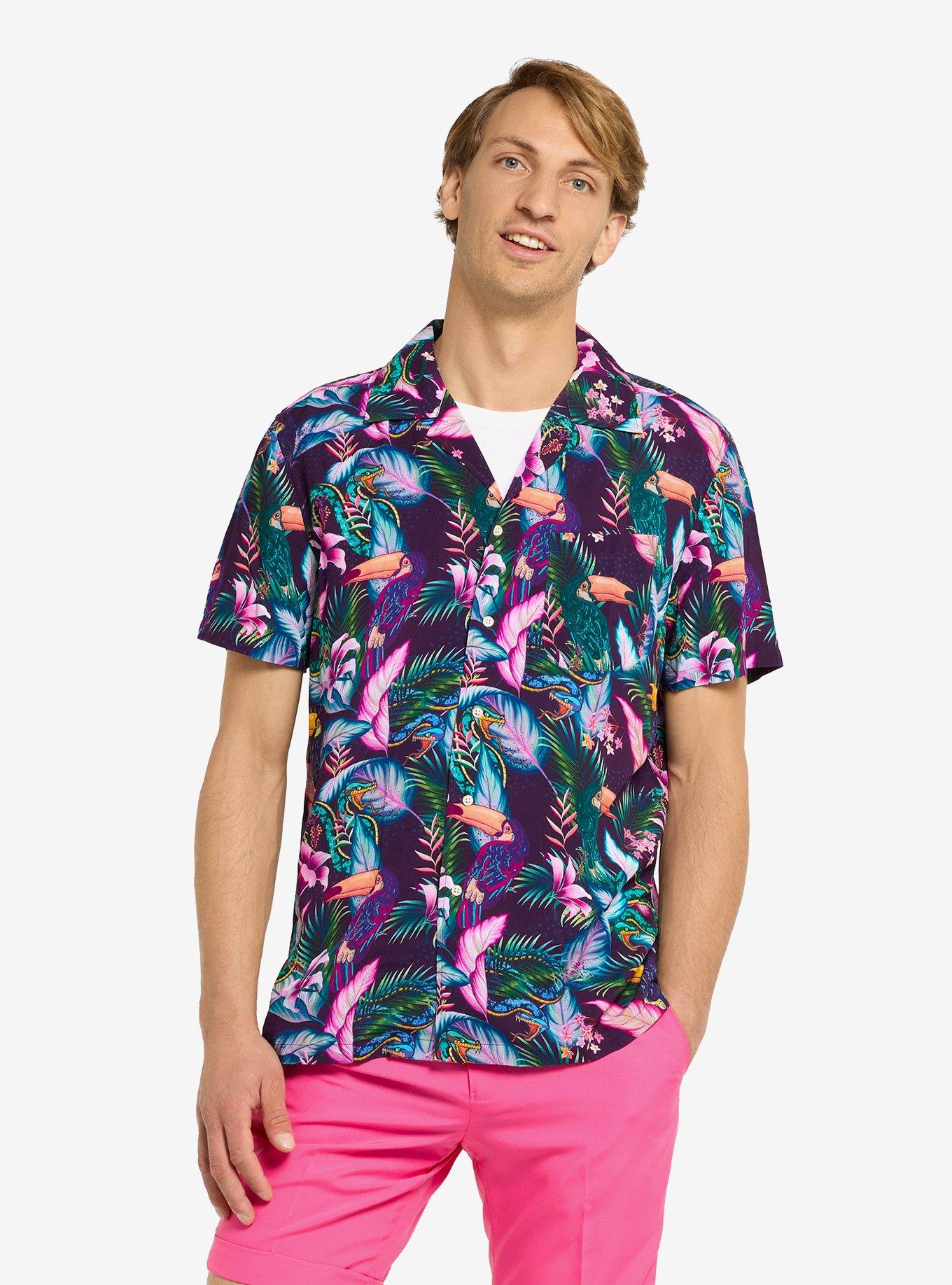 Night Jungle Button-Up Shirt, MULTI, hi-res