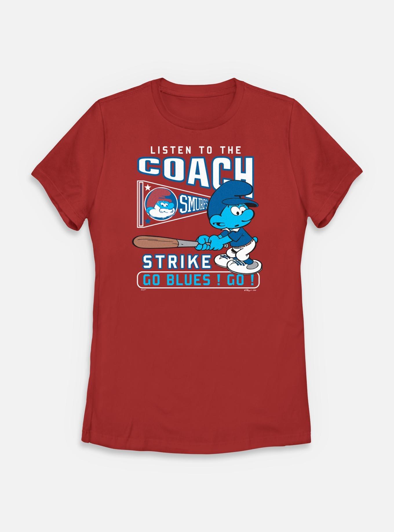 The Smurfs Listen To The Coach Womens T-Shirt, , hi-res