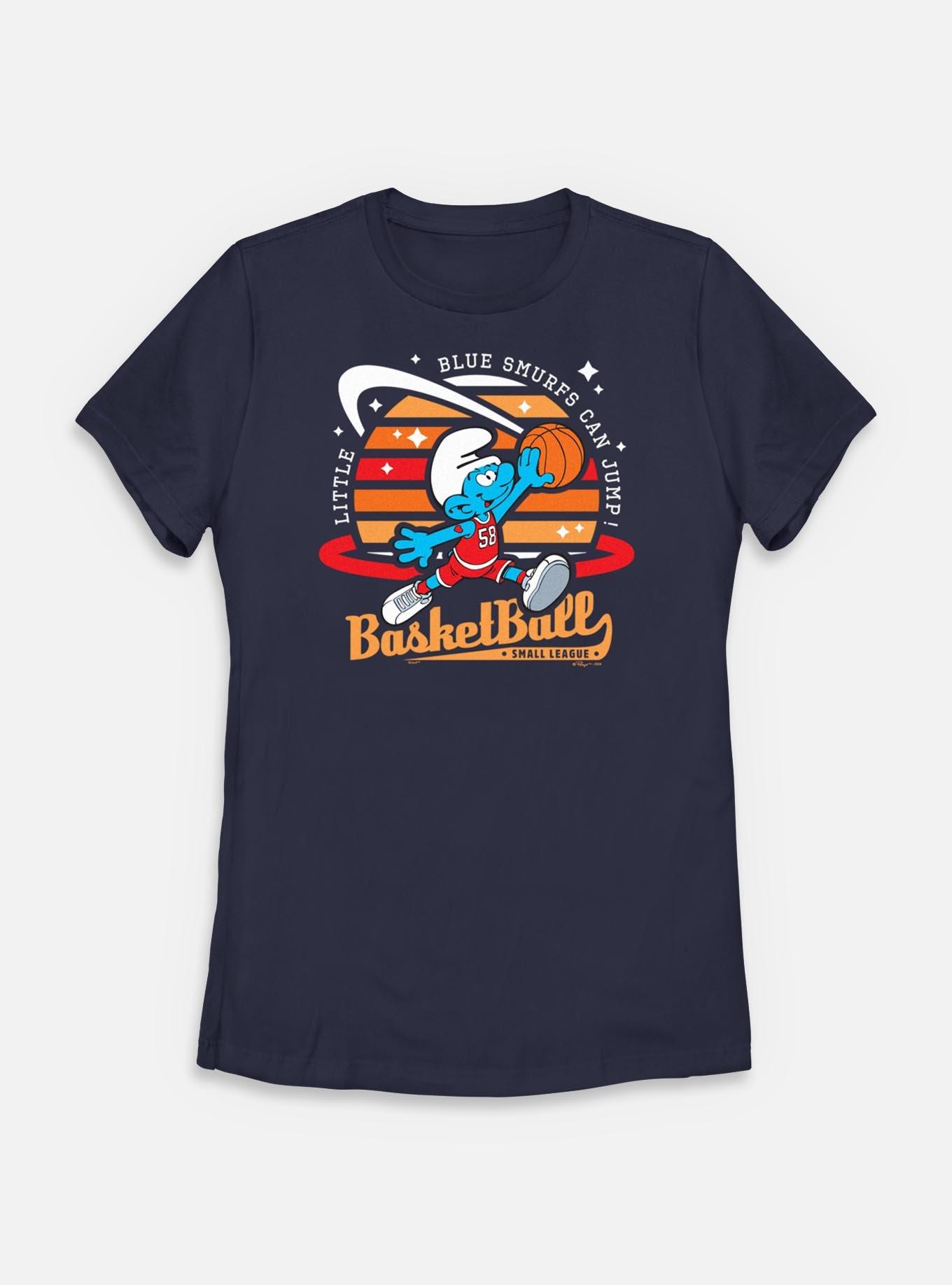 The Smurfs Basketball Small League Womens T-Shirt, NAVY, hi-res