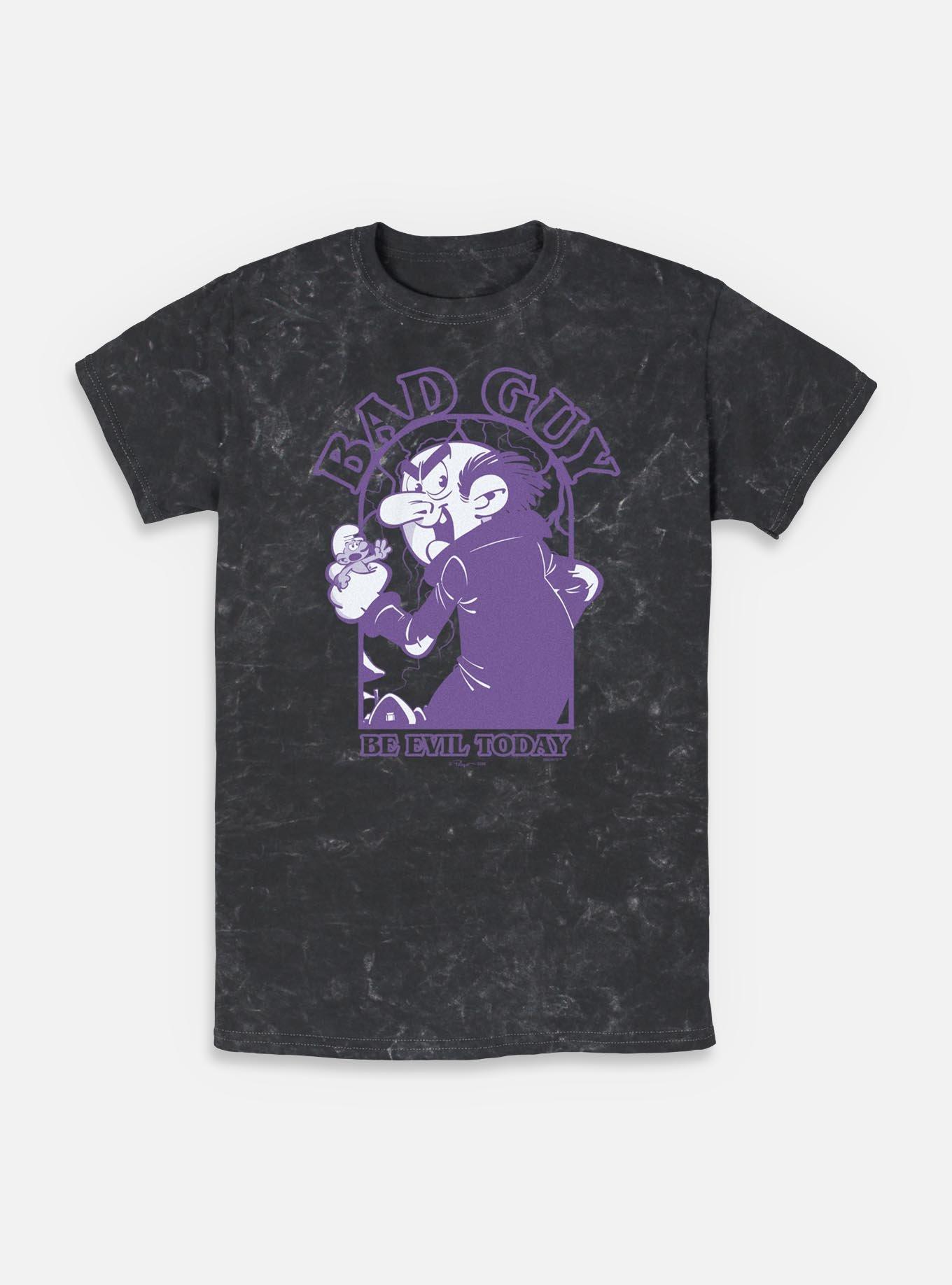 The Smurfs Bad Guy Mineral Wash T-Shirt, BLACK, hi-res