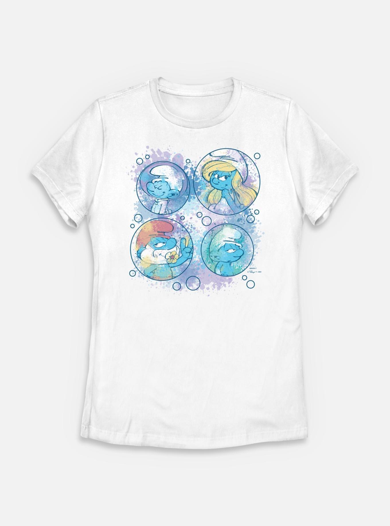 The Smurfs Pastel Bubble Womens T-Shirt, WHITE, hi-res