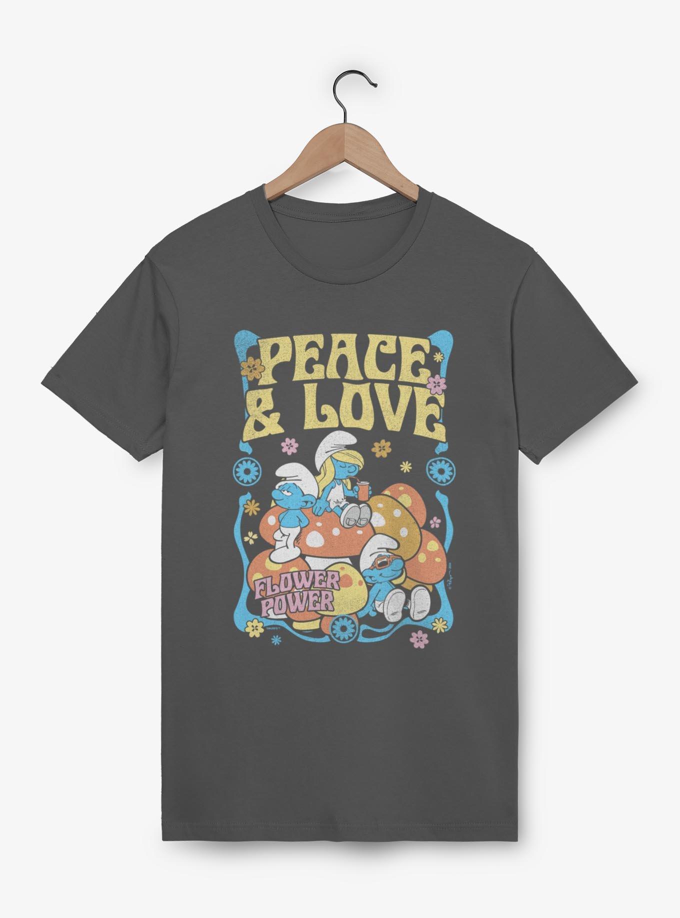 The Smurfs Peace & Love T-Shirt, CHARCOAL, hi-res