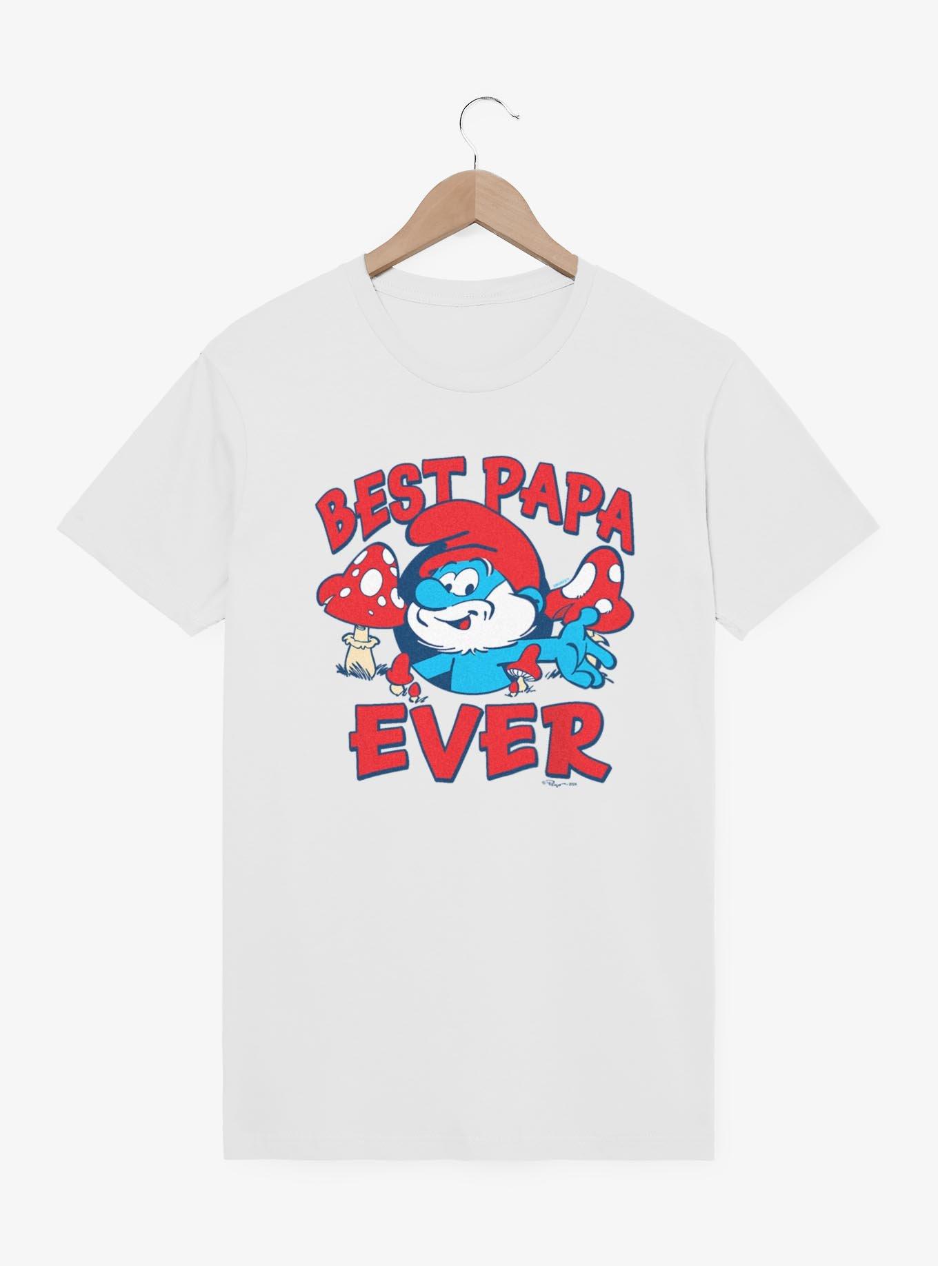 The Smurfs Best Papa Ever T-Shirt, WHITE, hi-res
