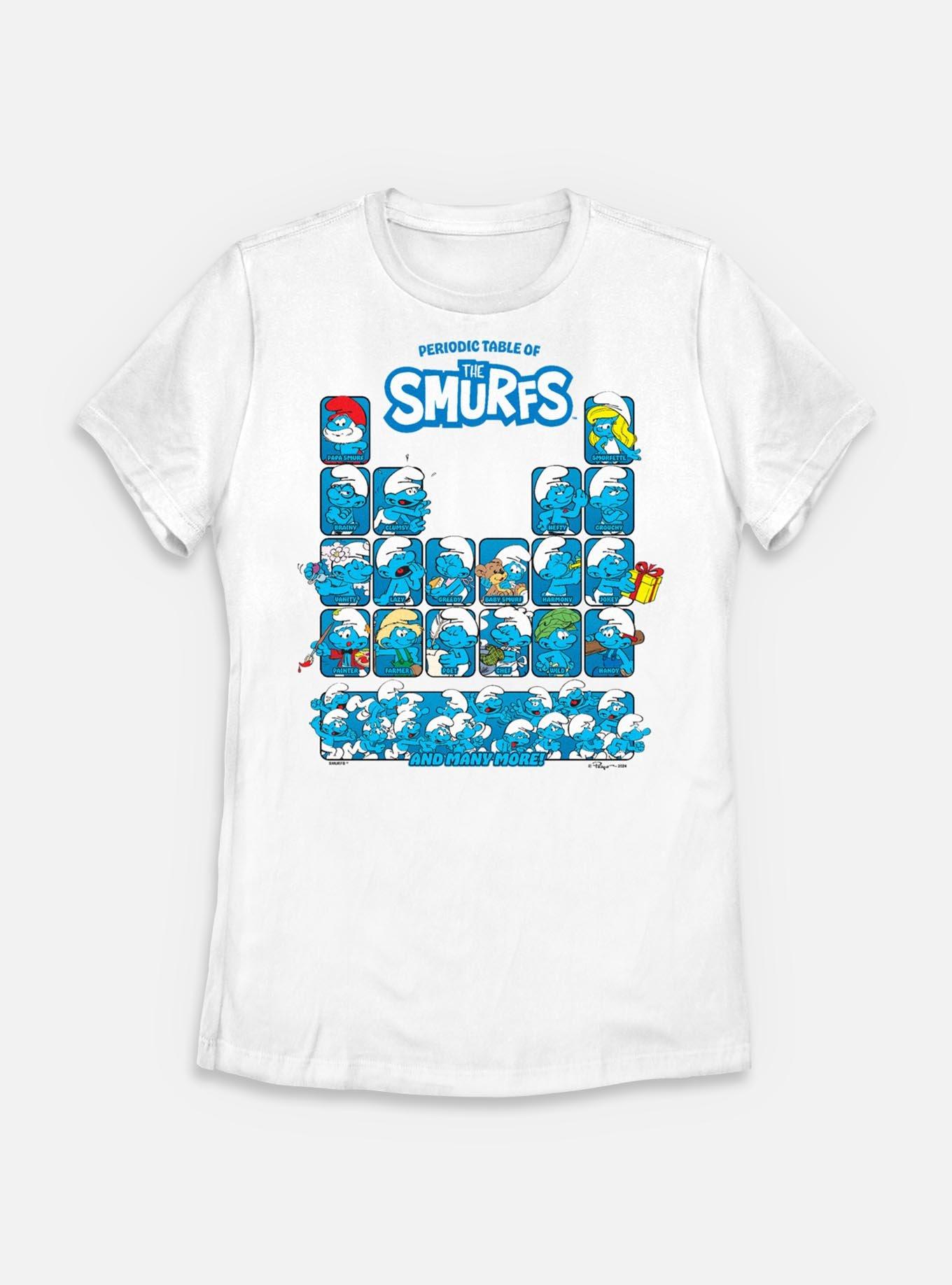 The Smurfs Periodic Table Of The SmurfsWomens T-Shirt, WHITE, hi-res