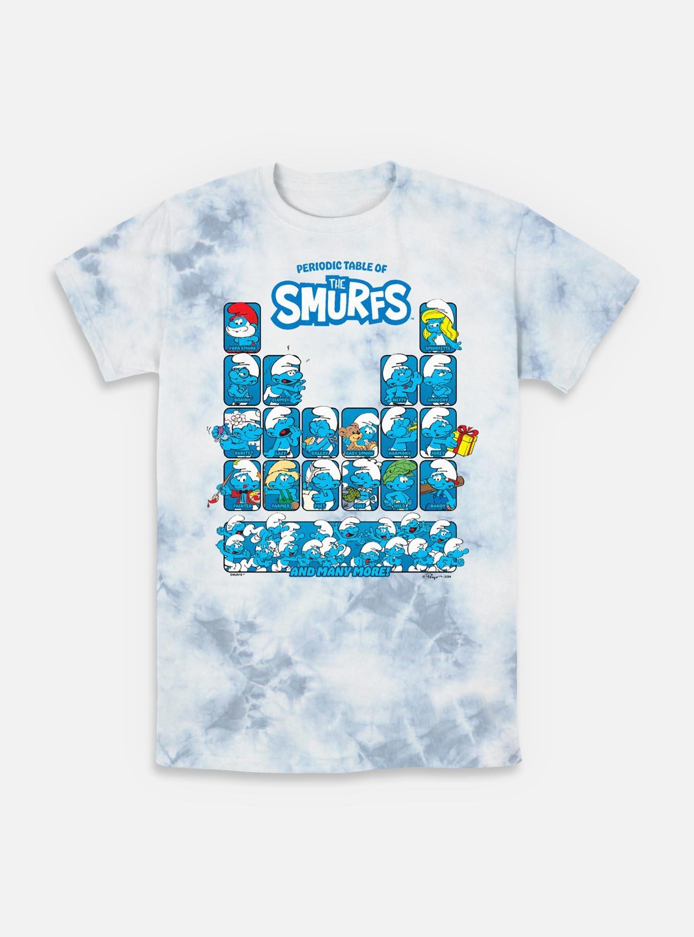 The Smurfs Periodic Table Of The SmurfsTie-Dye T-Shirt, WHITEBLUE, hi-res