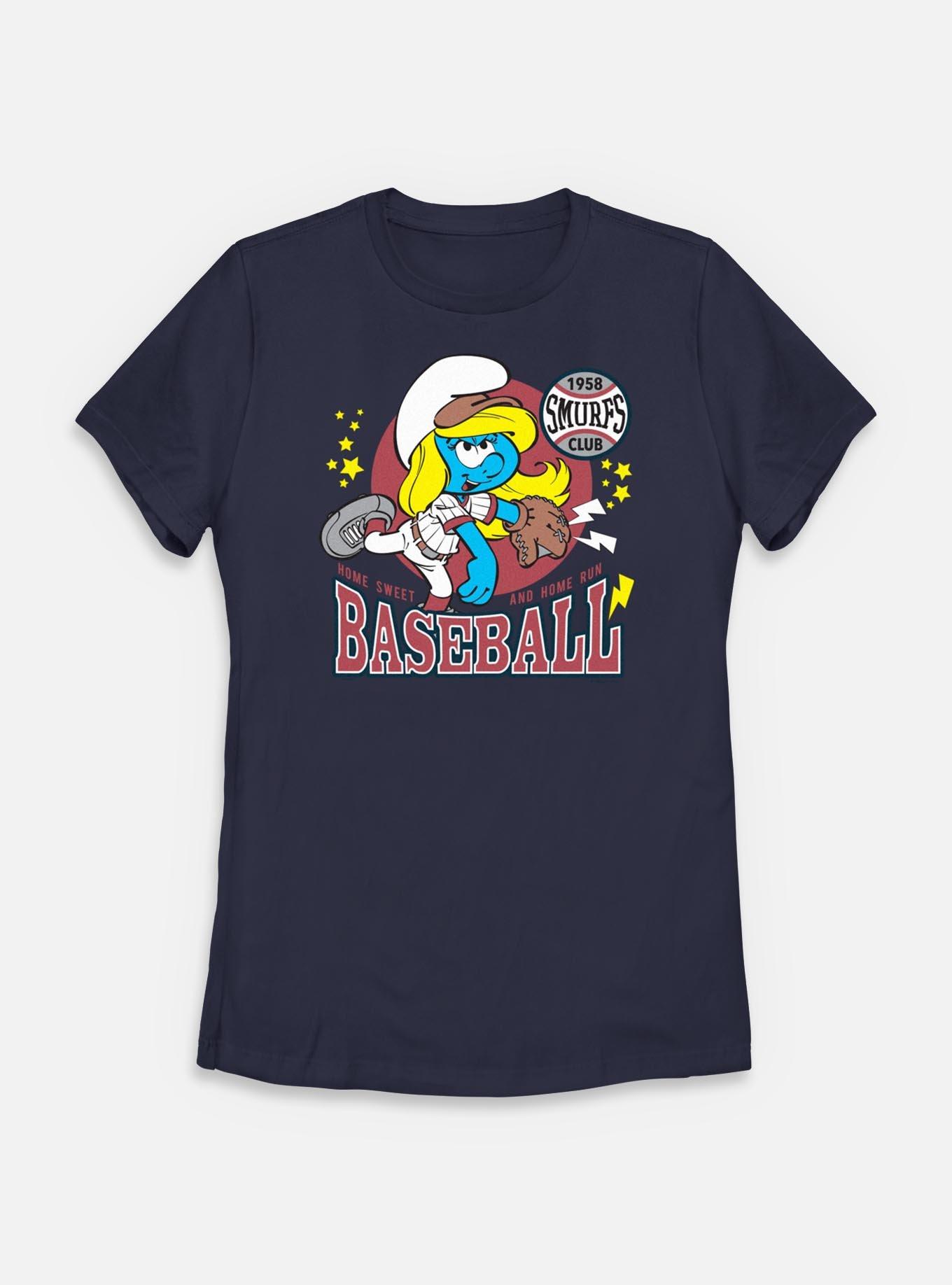The Smurfs Smurfette Baseball Womens T-Shirt, NAVY, hi-res