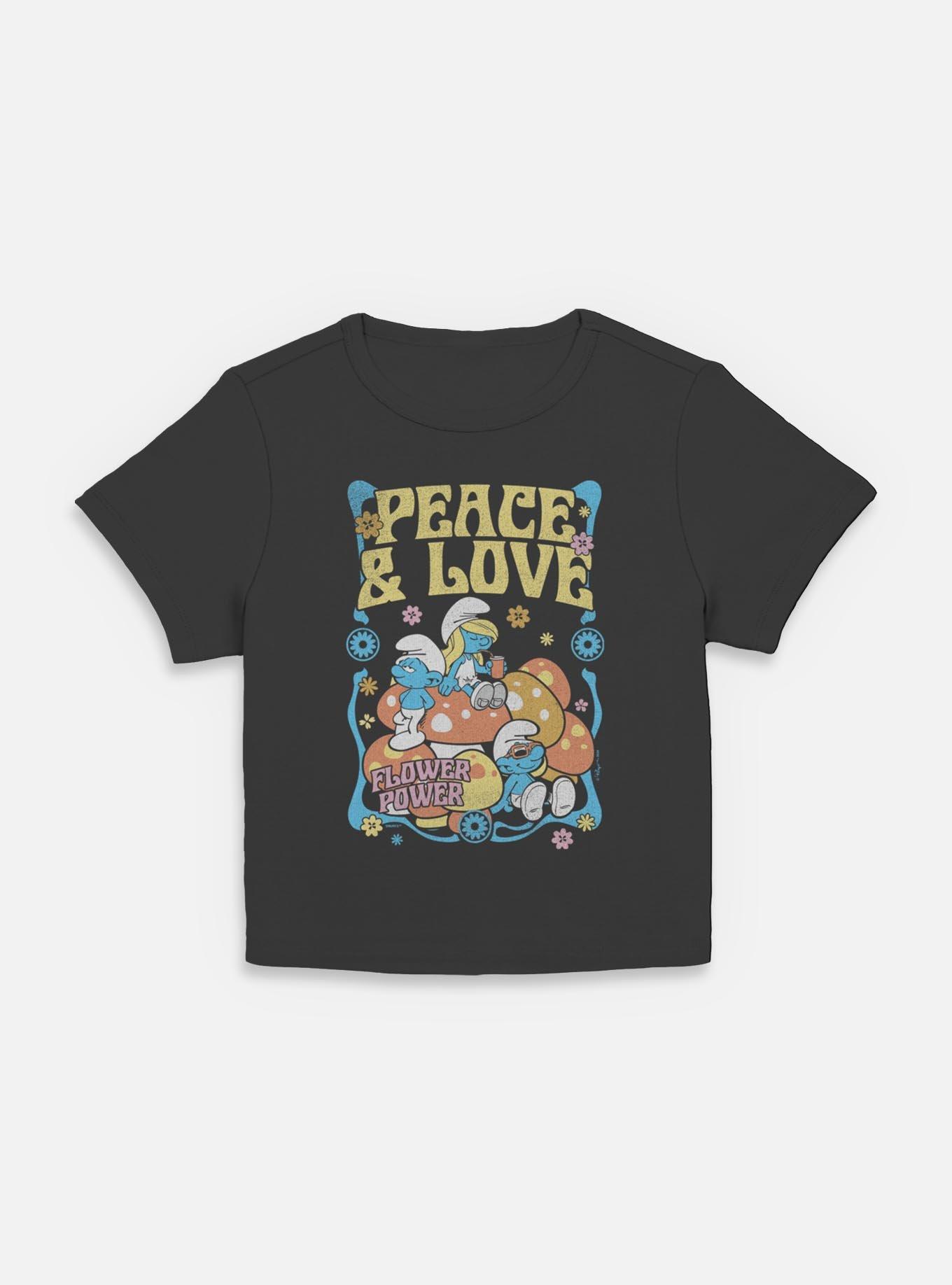 The Smurfs Peace & Love Women Baby T-Shirt, BLACK, hi-res