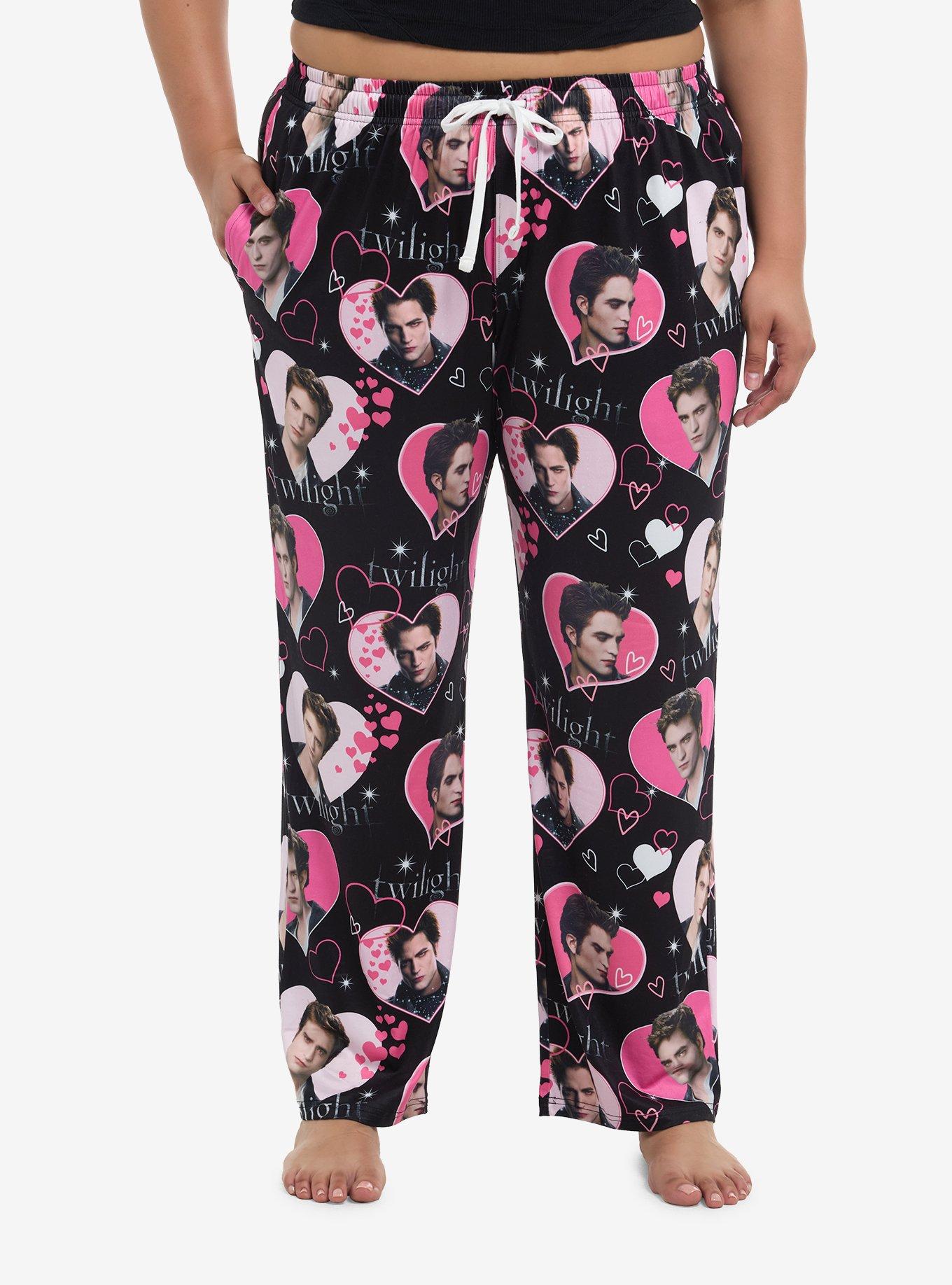 Twilight Edward Cullen Heart Portraits Girls Pajama Pants Plus Size, , hi-res