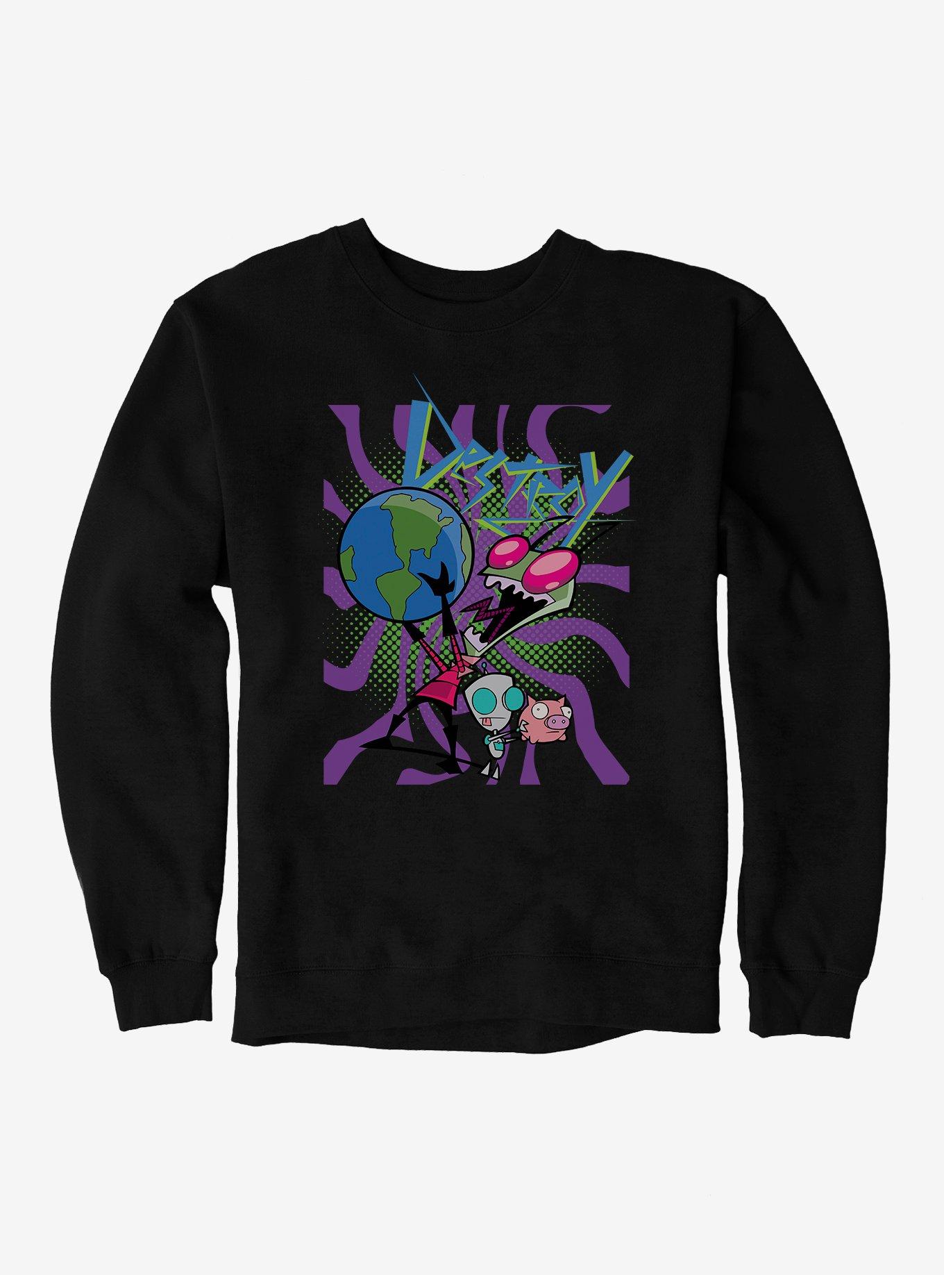 Invader Zim Destroy The World Sweatshirt, , hi-res