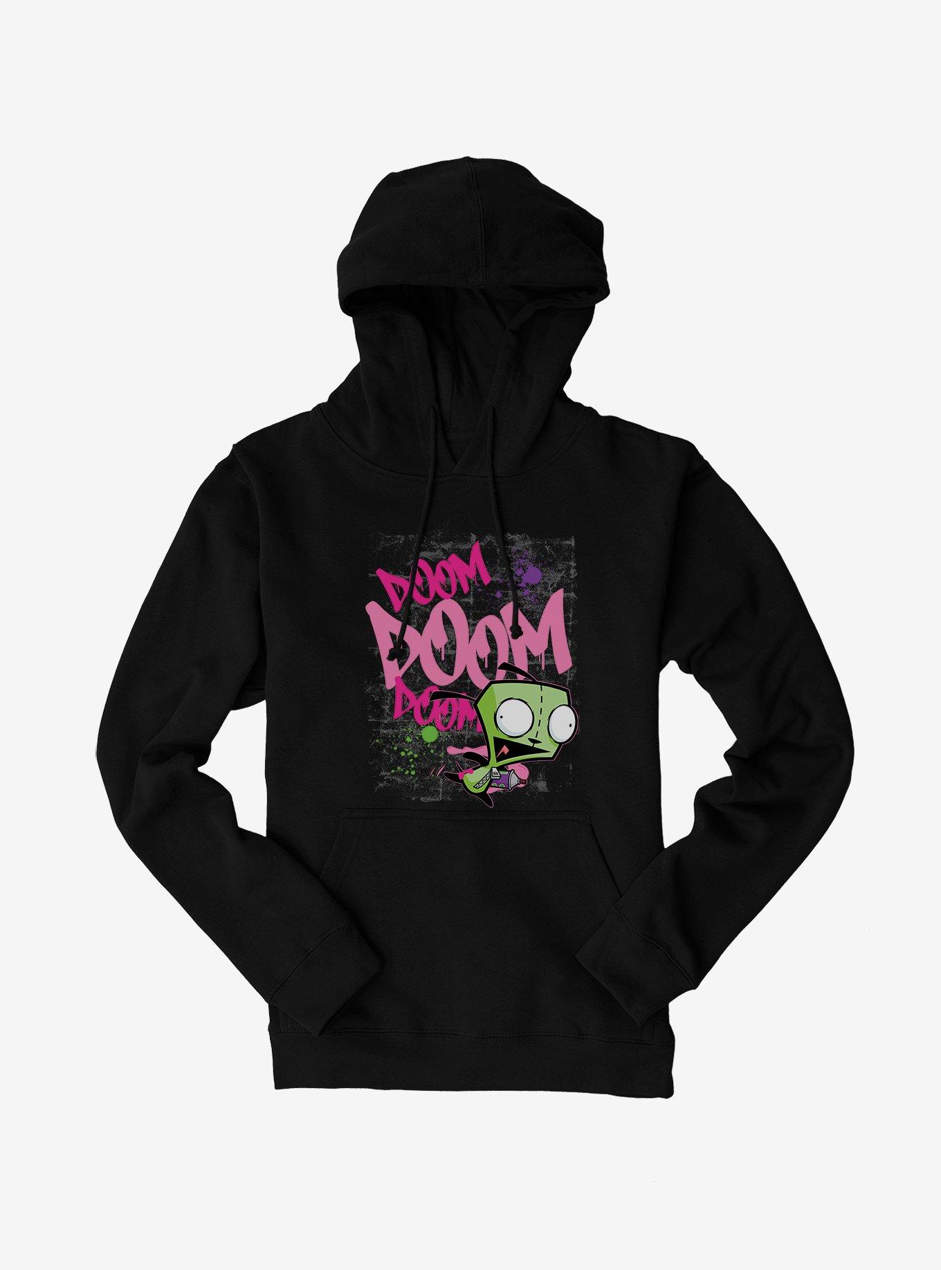 Invader Zim Doom Doom Doom Graffiti GIR Hoodie, , hi-res