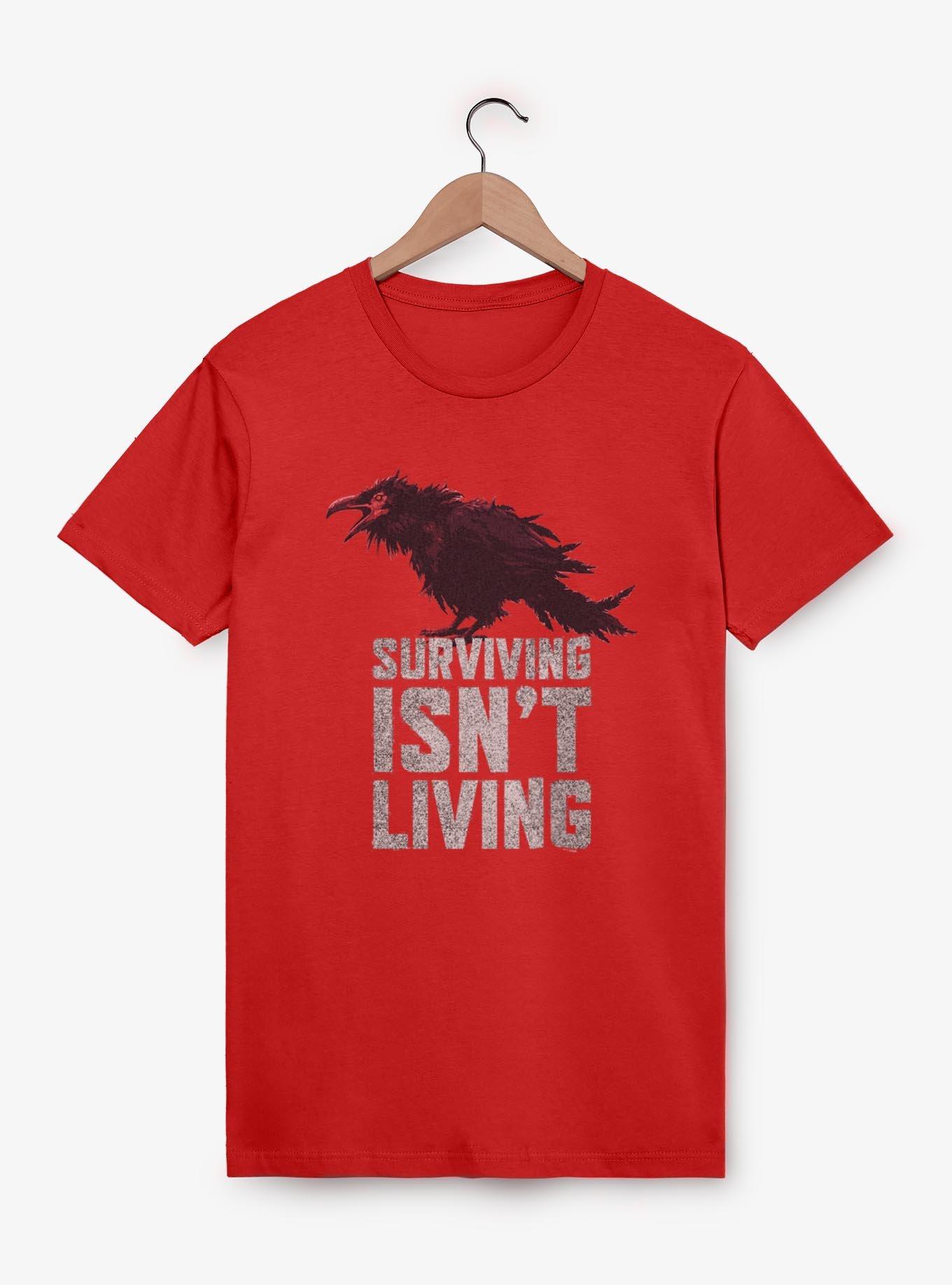 Days Gone Surviving Isn't Living Crow T-Shirt, RED, hi-res