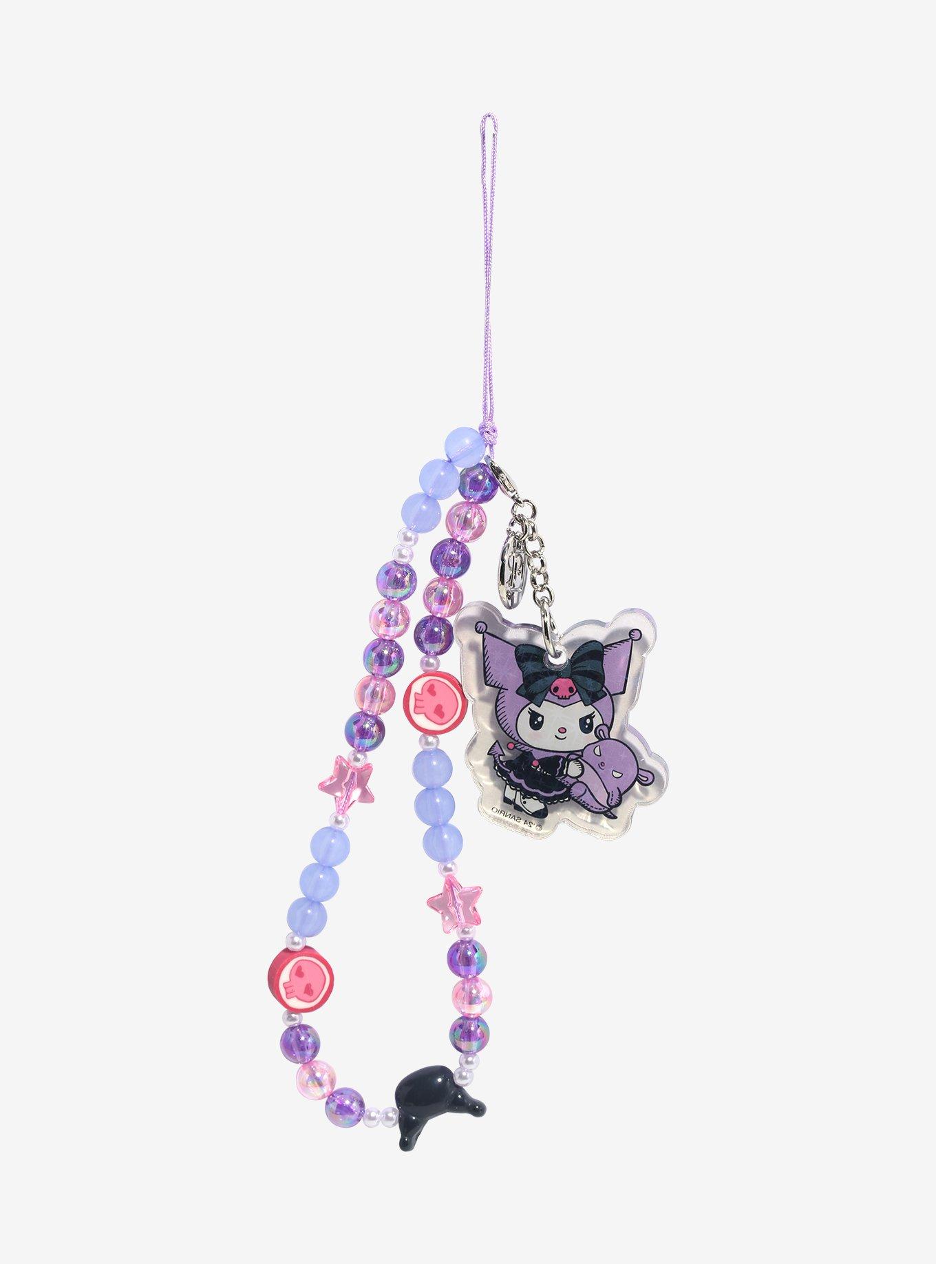 Kuromi & Baku Beaded Phone Charm, , hi-res