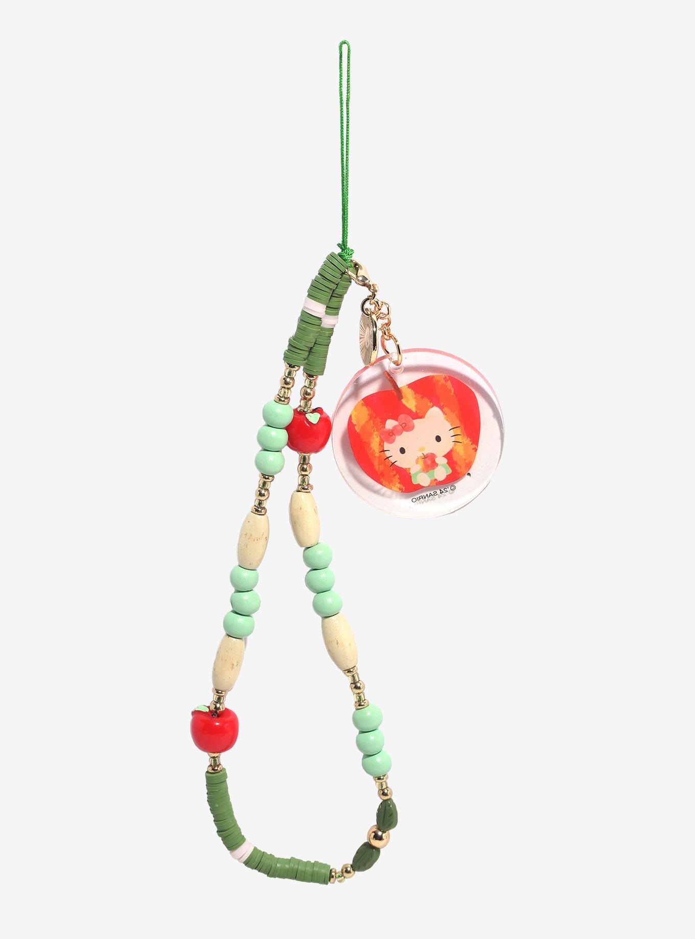 Hello Kitty Apple Beaded Phone Charm, , hi-res