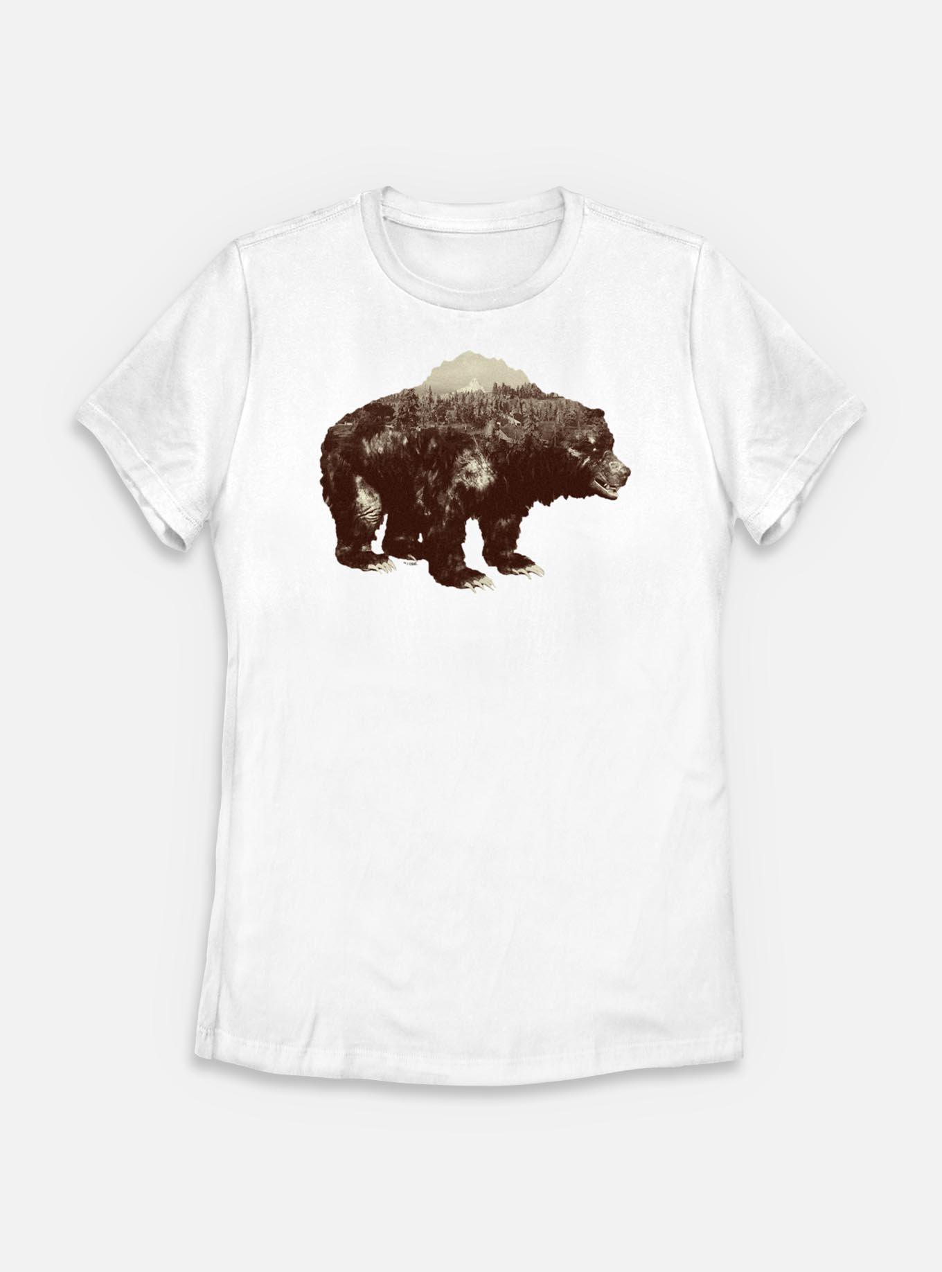 Days Gone Bear And Mountains Womens T-Shirt, WHITE, hi-res