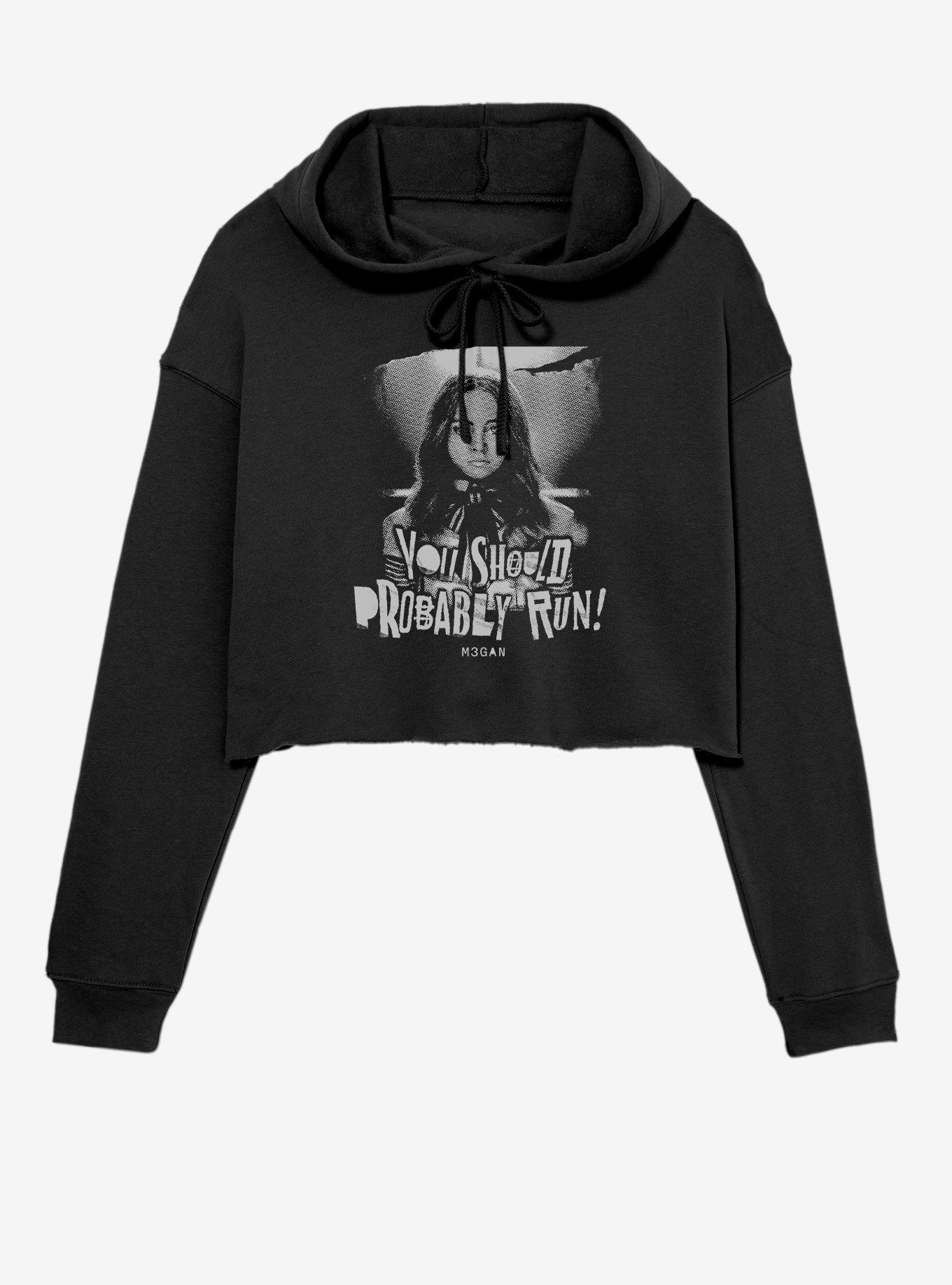 M3GAN You Should Probably Run! Womens Crop Hoodie, , hi-res