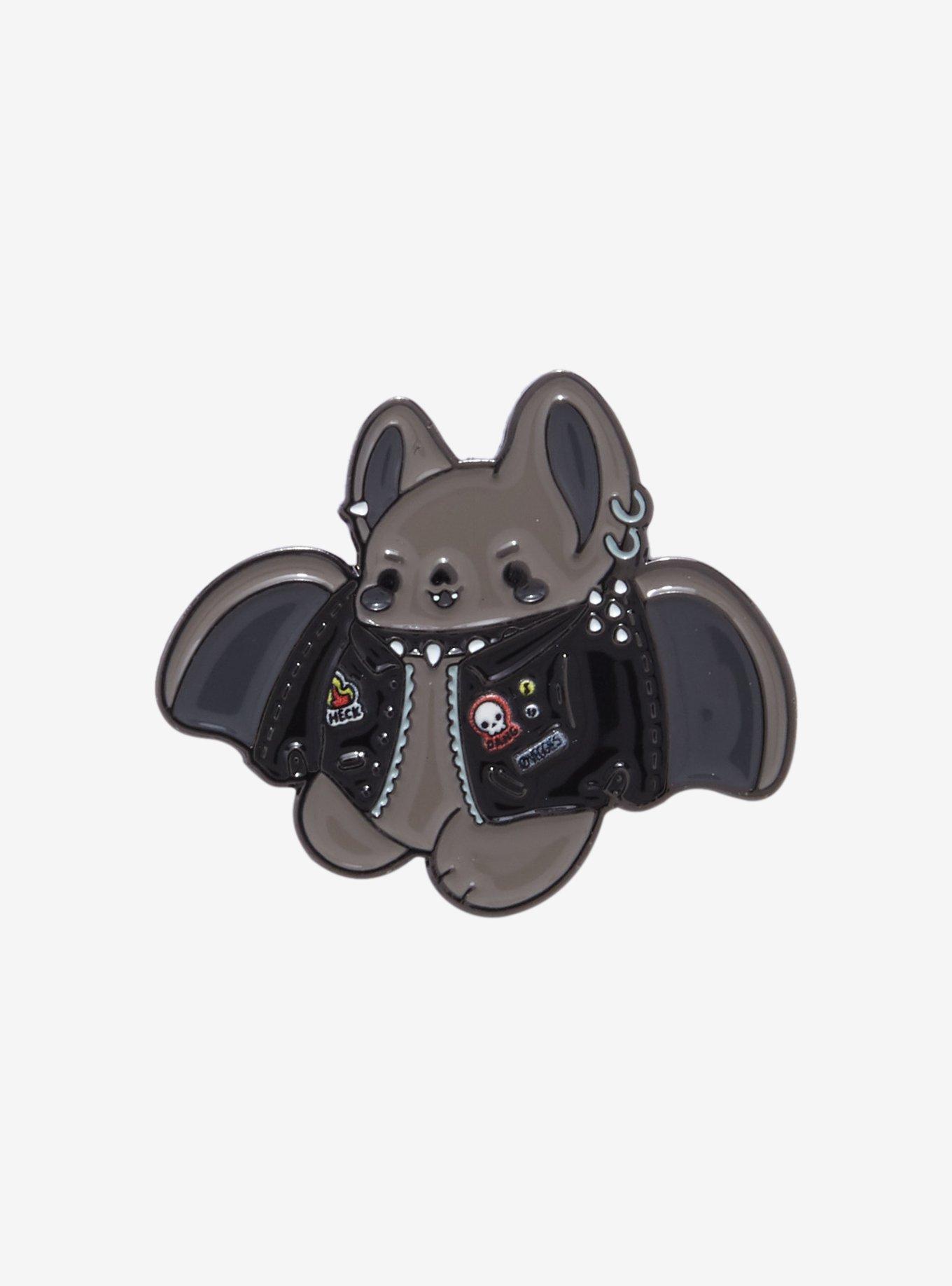 Punk Bat Enamel Pin By Bright Bat Design Hot Topic Exclusive, , hi-res