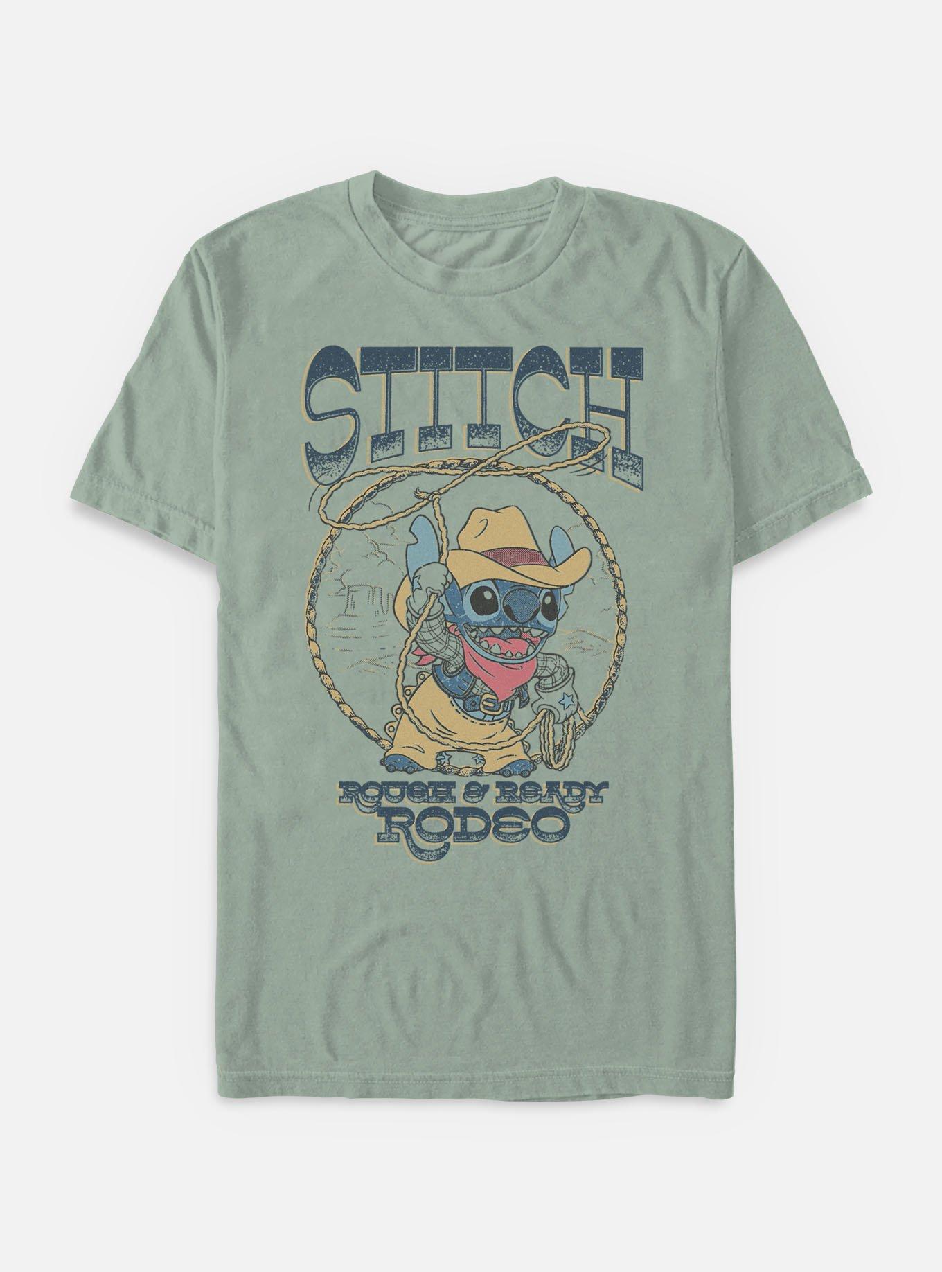 Disney Lilo & Stitch Rough & Ready Rodeo Garment Dye T-Shirt BoxLunch Web Exclusive, BAY, hi-res