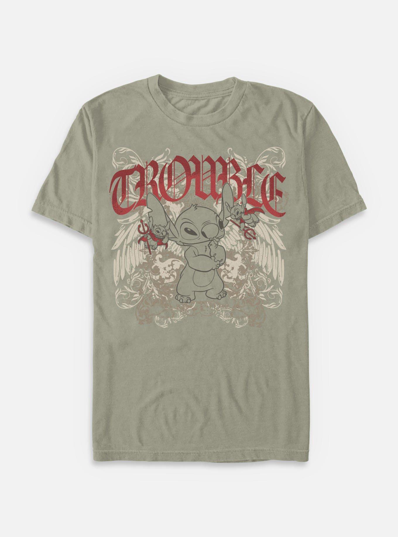 Disney Lilo & Stitch Total Trouble Garment Dye T-Shirt BoxLunch Web Exclusive, SANDSTONE, hi-res