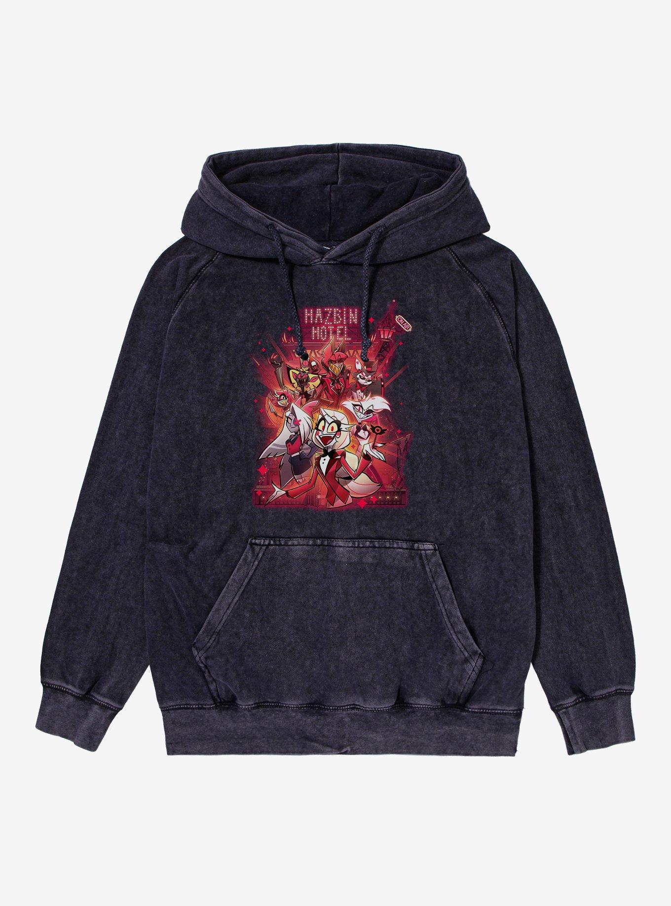Hazbin Hotel Group Mineral Wash Hoodie, , hi-res