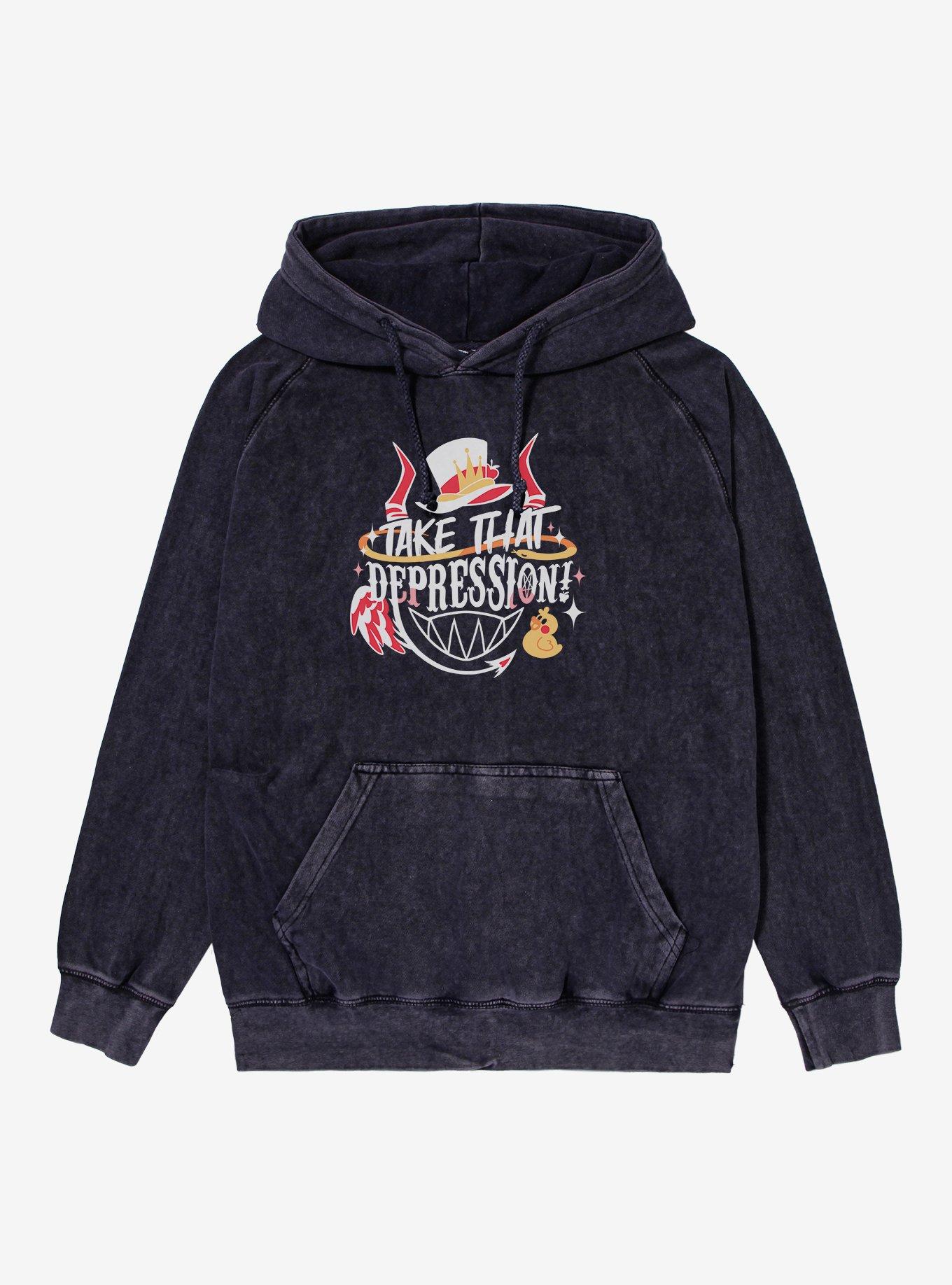 Hazbin Hotel Lucifer Take That Depression! Mineral Wash Hoodie, , hi-res