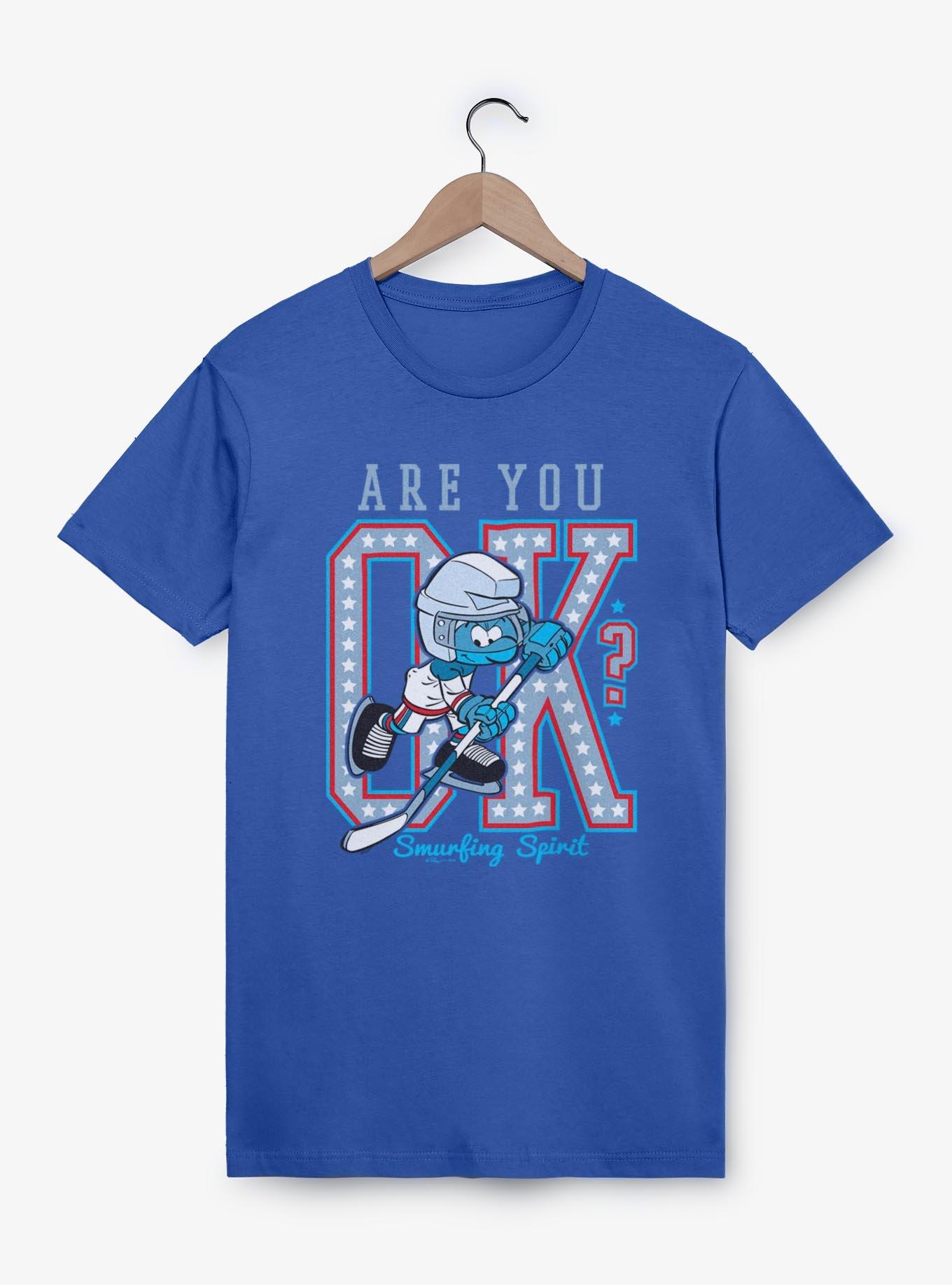 The Smurfs Are You Ok Hockey T-Shirt, , hi-res
