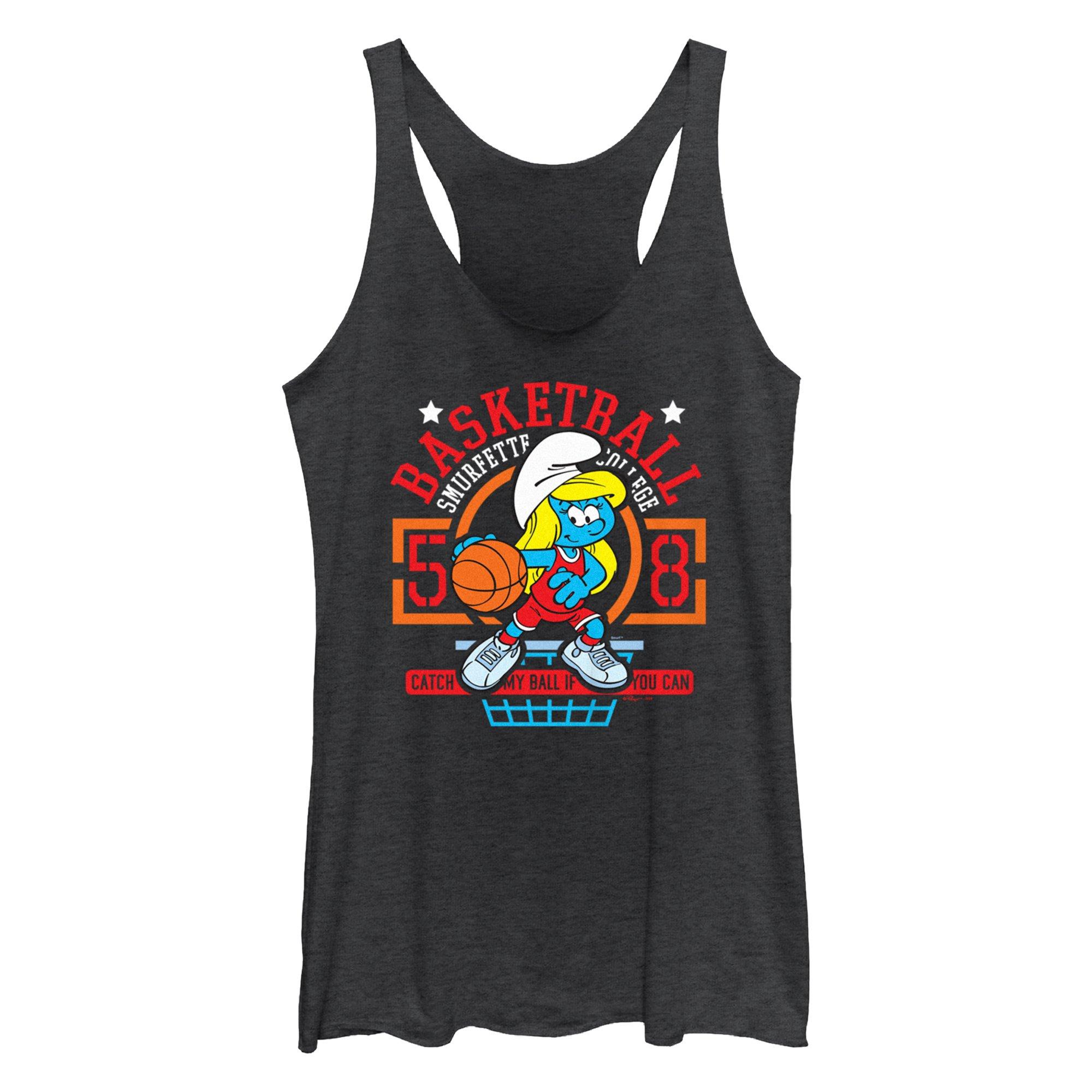 The Smurfs Smurfette Sports Girls Tank, BLK HTR, hi-res
