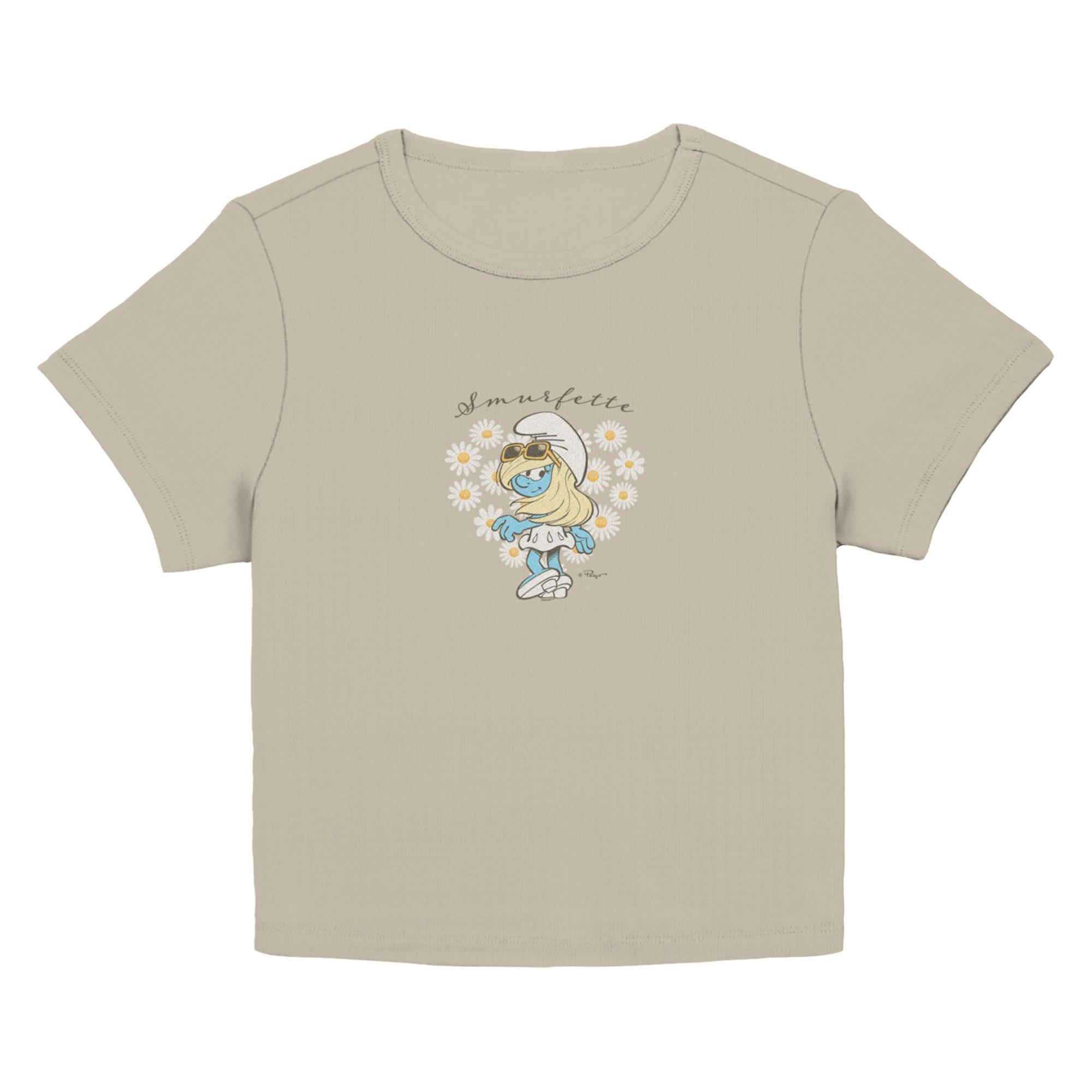 The Smurfs Smurfette Daisy Heart Girls Baby T-Shirt, PLAZTAUPE, hi-res