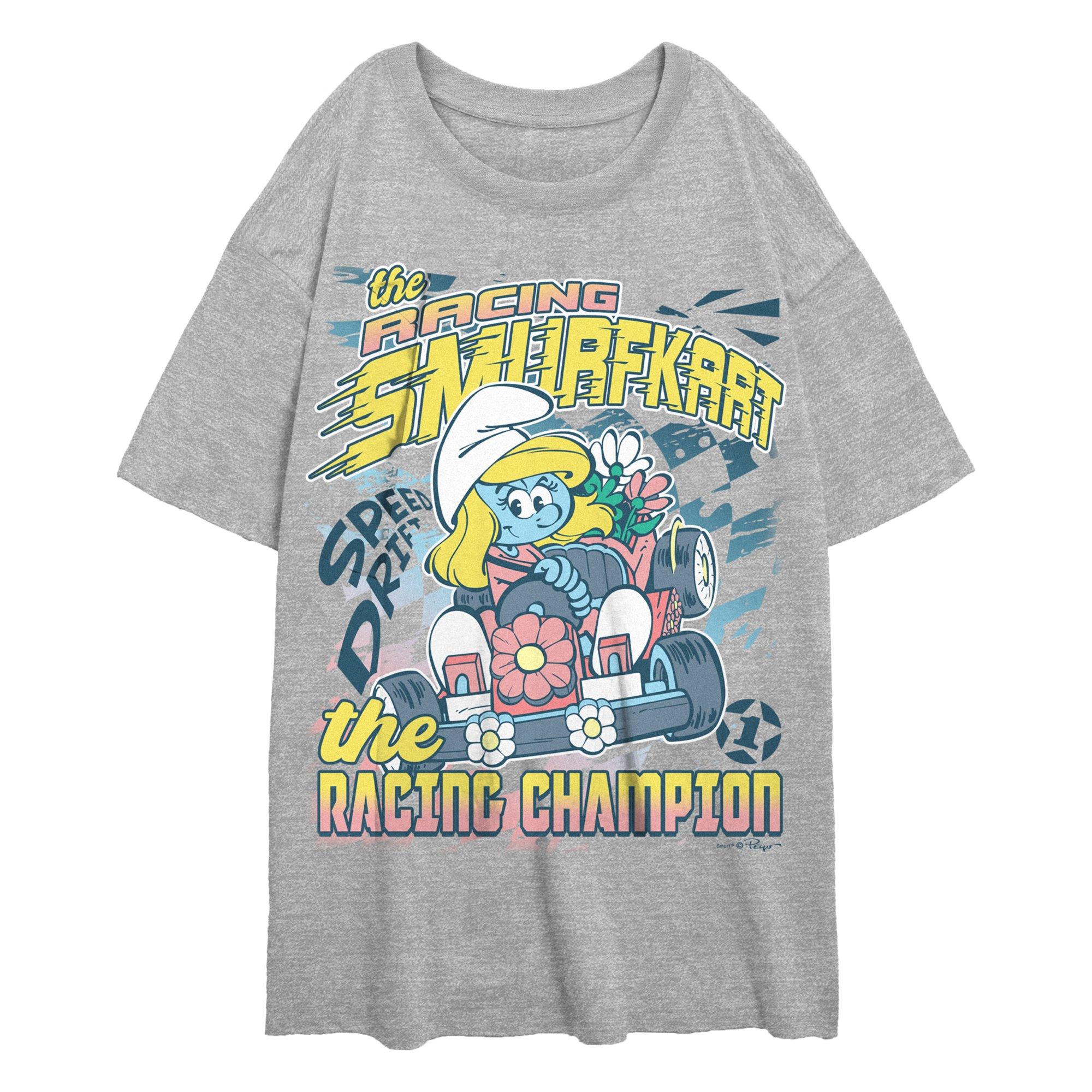 The Smurfs Smurfette Racing Champ Girls Oversized T-Shirt, , hi-res
