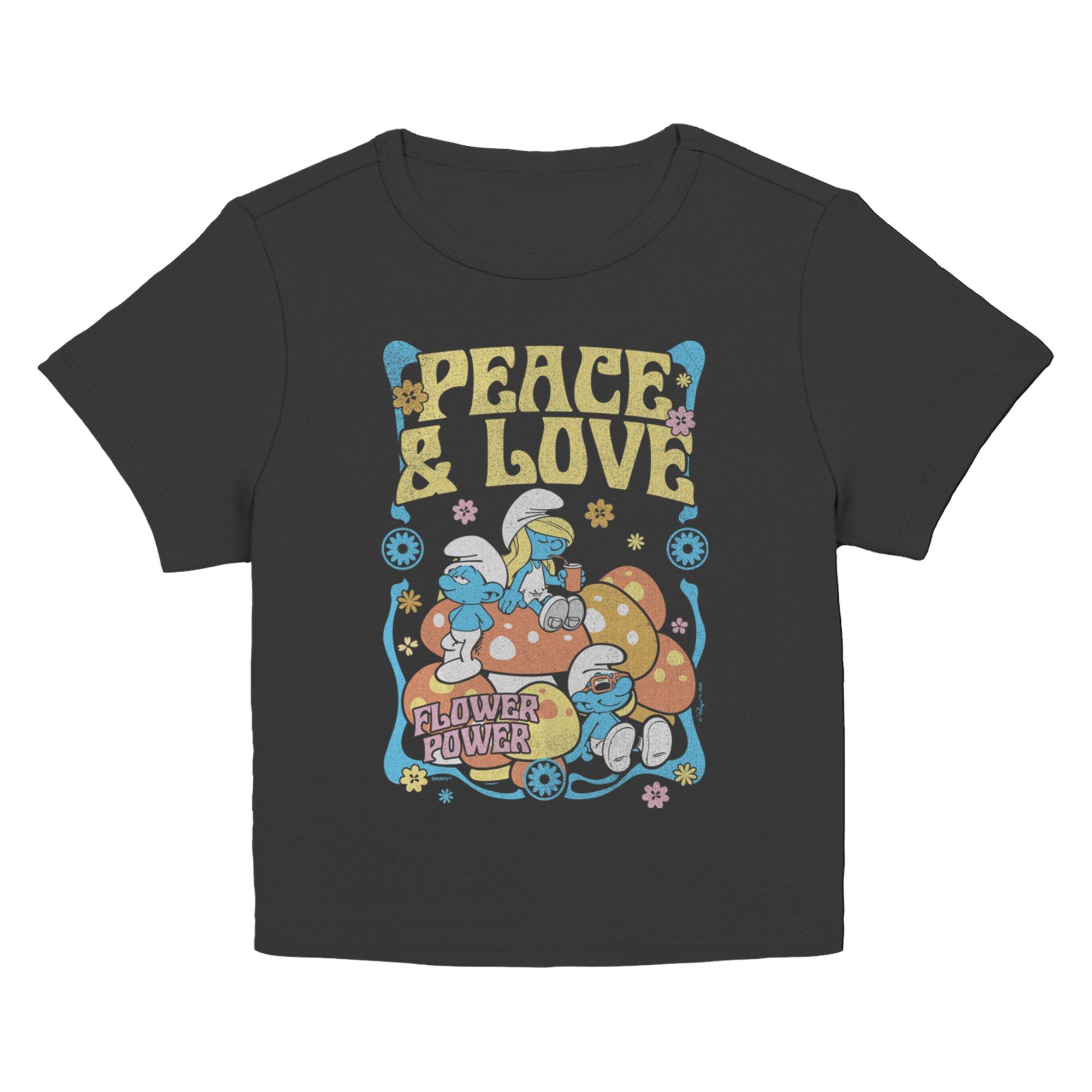 The Smurfs Flower Power Girls Baby T-Shirt, BLACK, hi-res