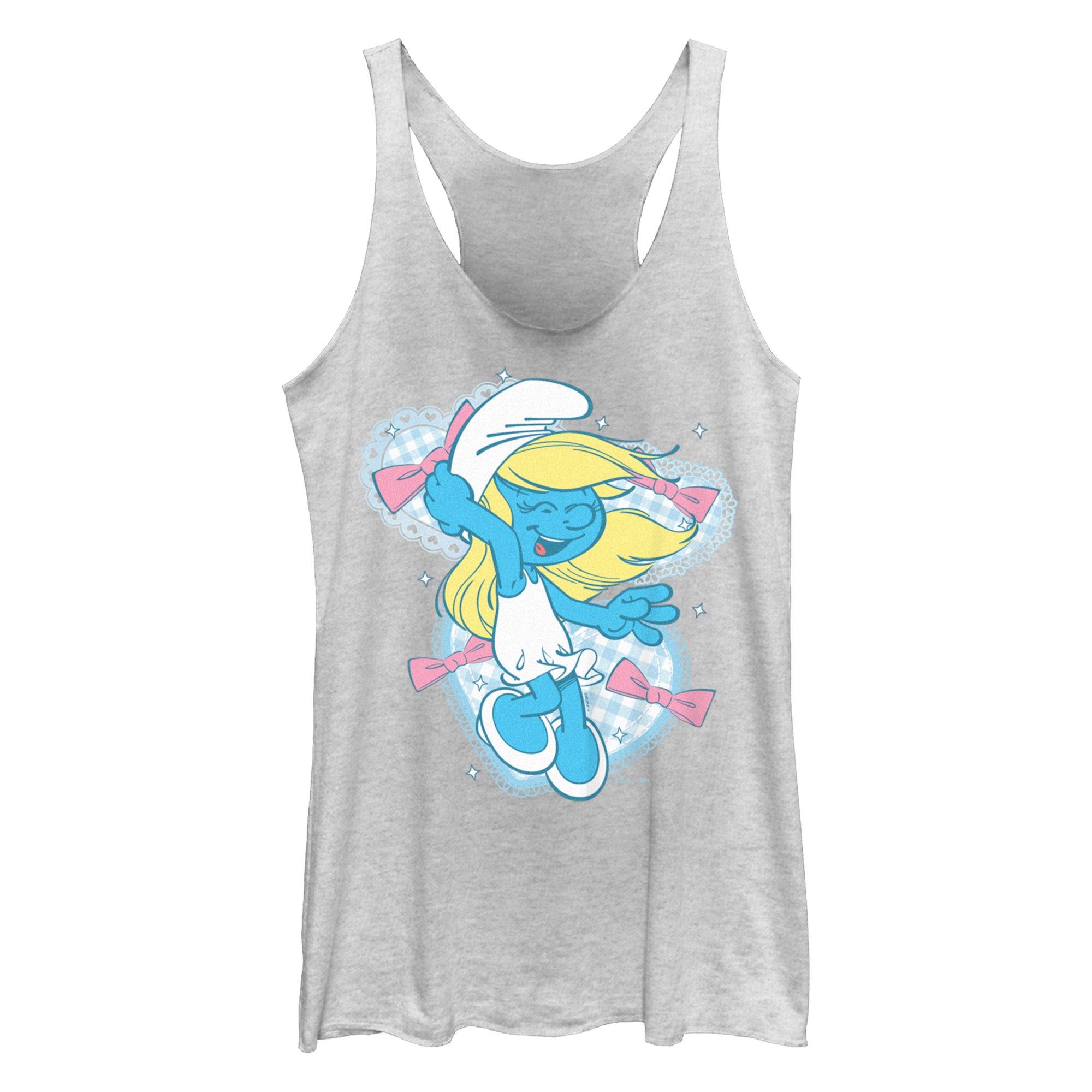The Smurfs Coquette Smurfette Girls Tank, WHITE HTR, hi-res