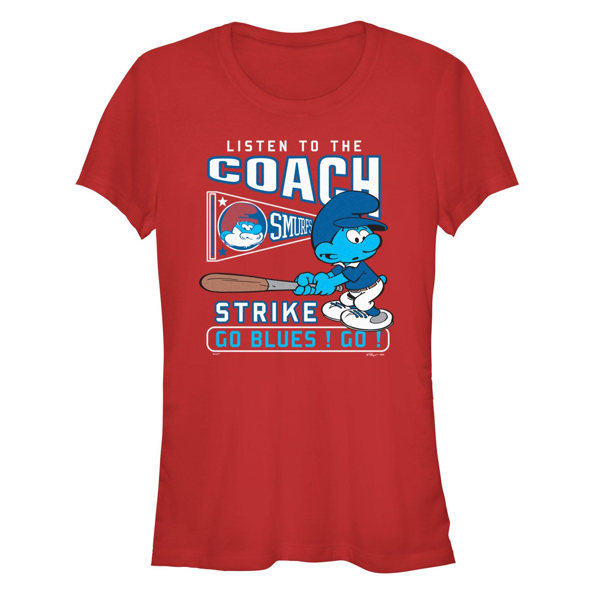The Smurfs Listen To The Coach Girls T-Shirt, RED, hi-res