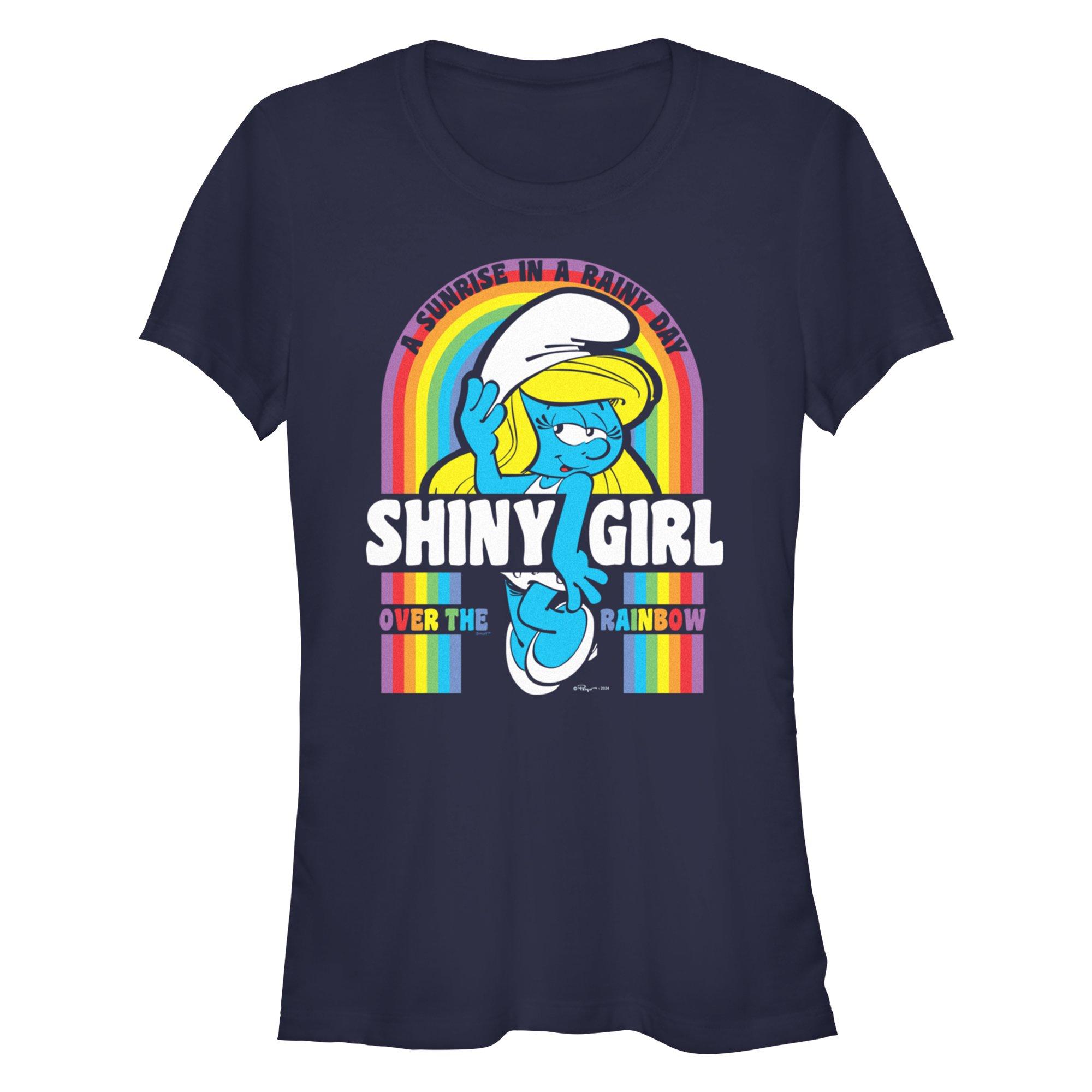 The Smurfs Shiny Girl Girls T-Shirt, NAVY, hi-res