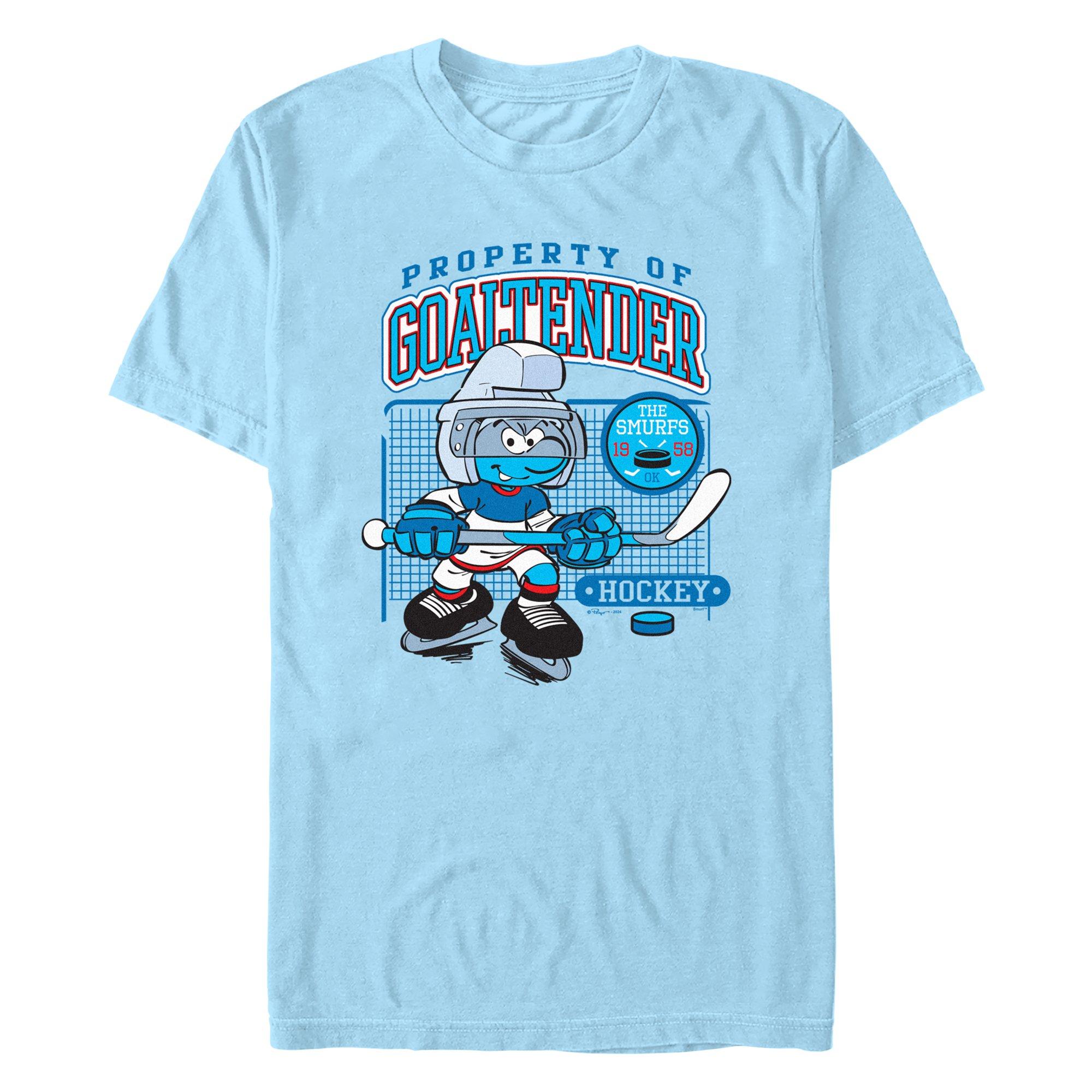 The Smurfs Property Of Goaltender Hockey T-Shirt, , hi-res
