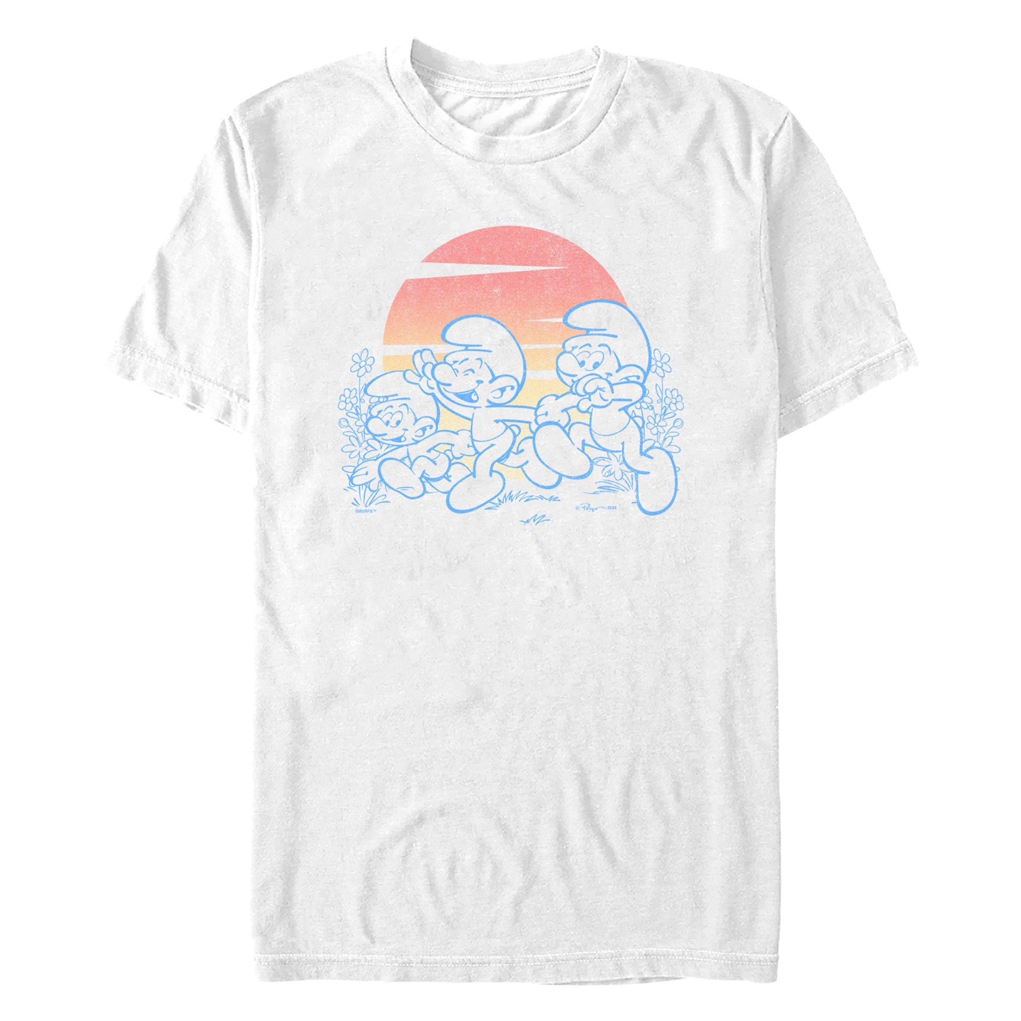 The Smurfs Pastel Sunset T-Shirt, WHITE, hi-res