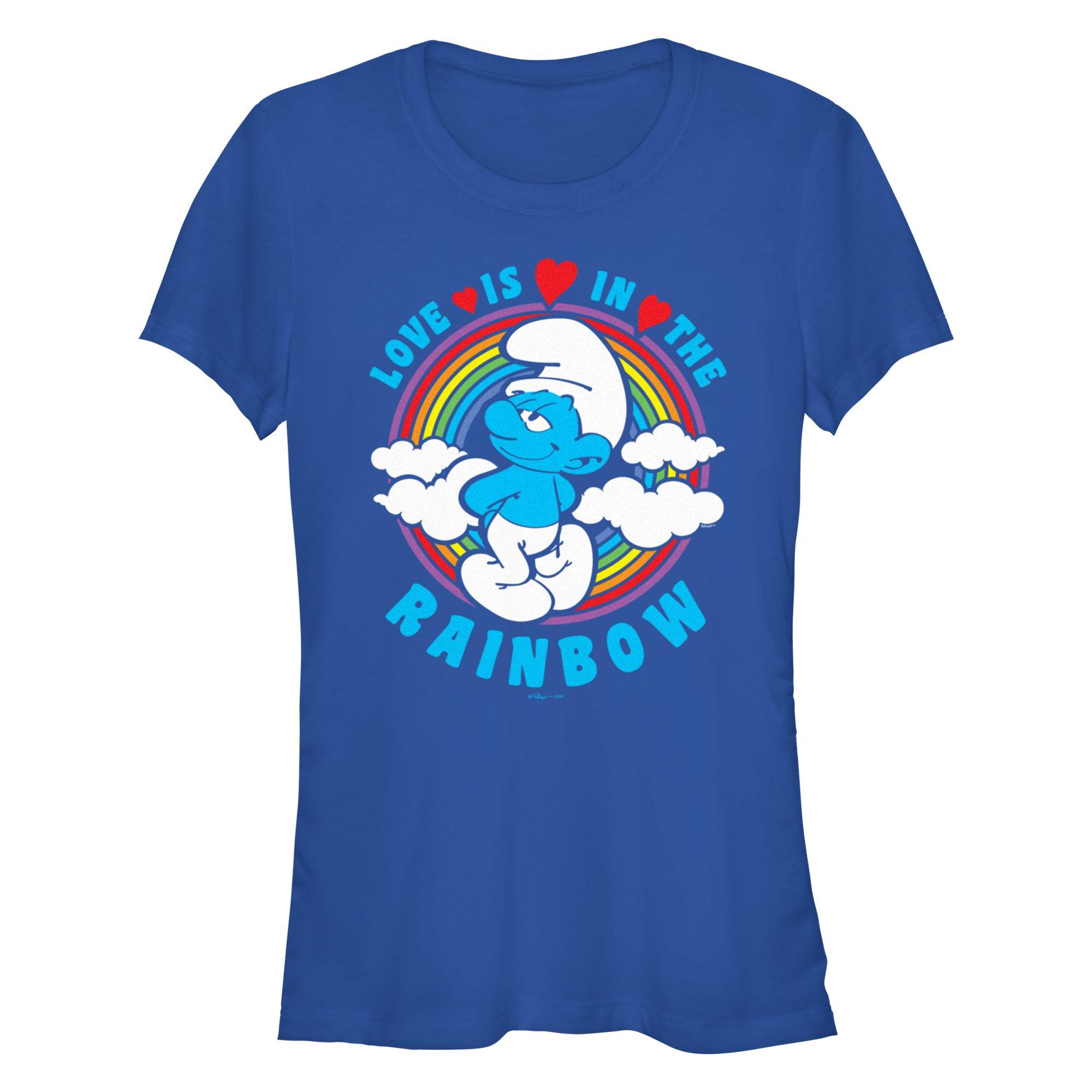 The Smurfs Love Is In The Rainbow Girls T-Shirt, ROYAL, hi-res