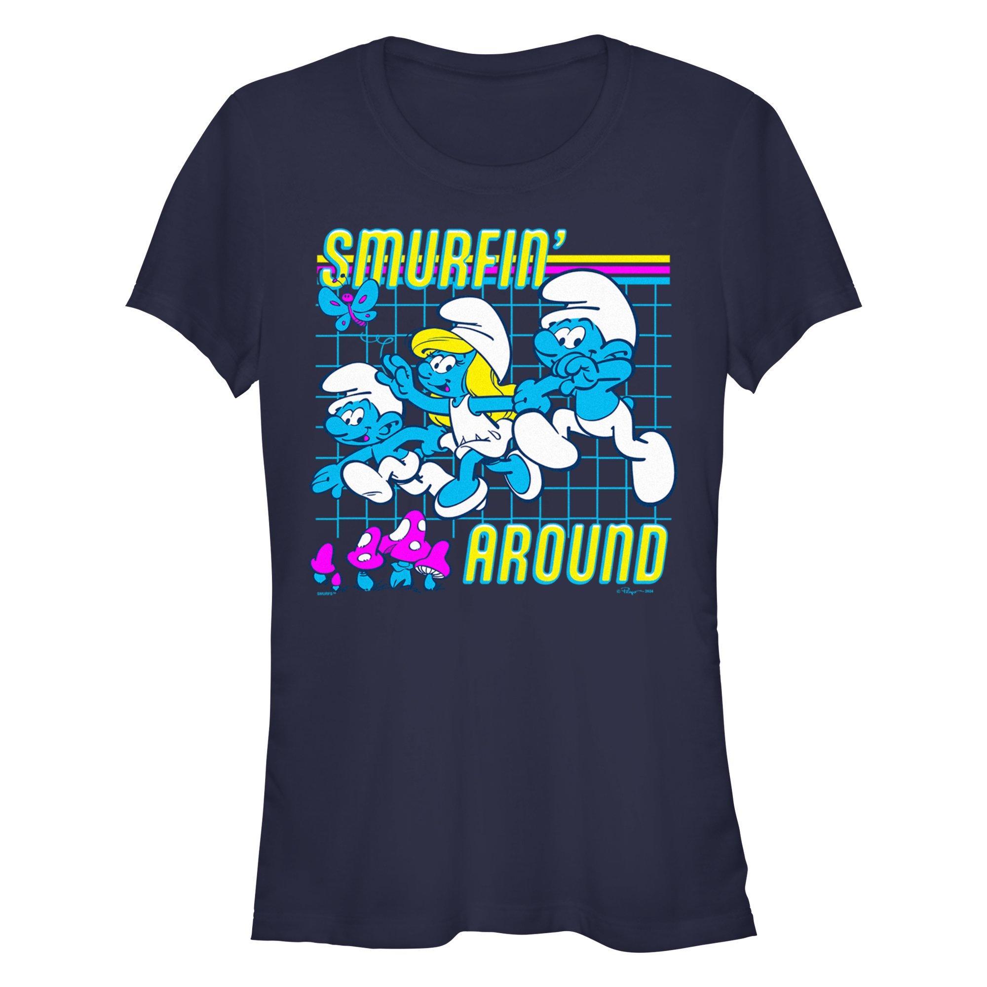 The Smurfs Smurfin' Around Girls T-Shirt, NAVY, hi-res