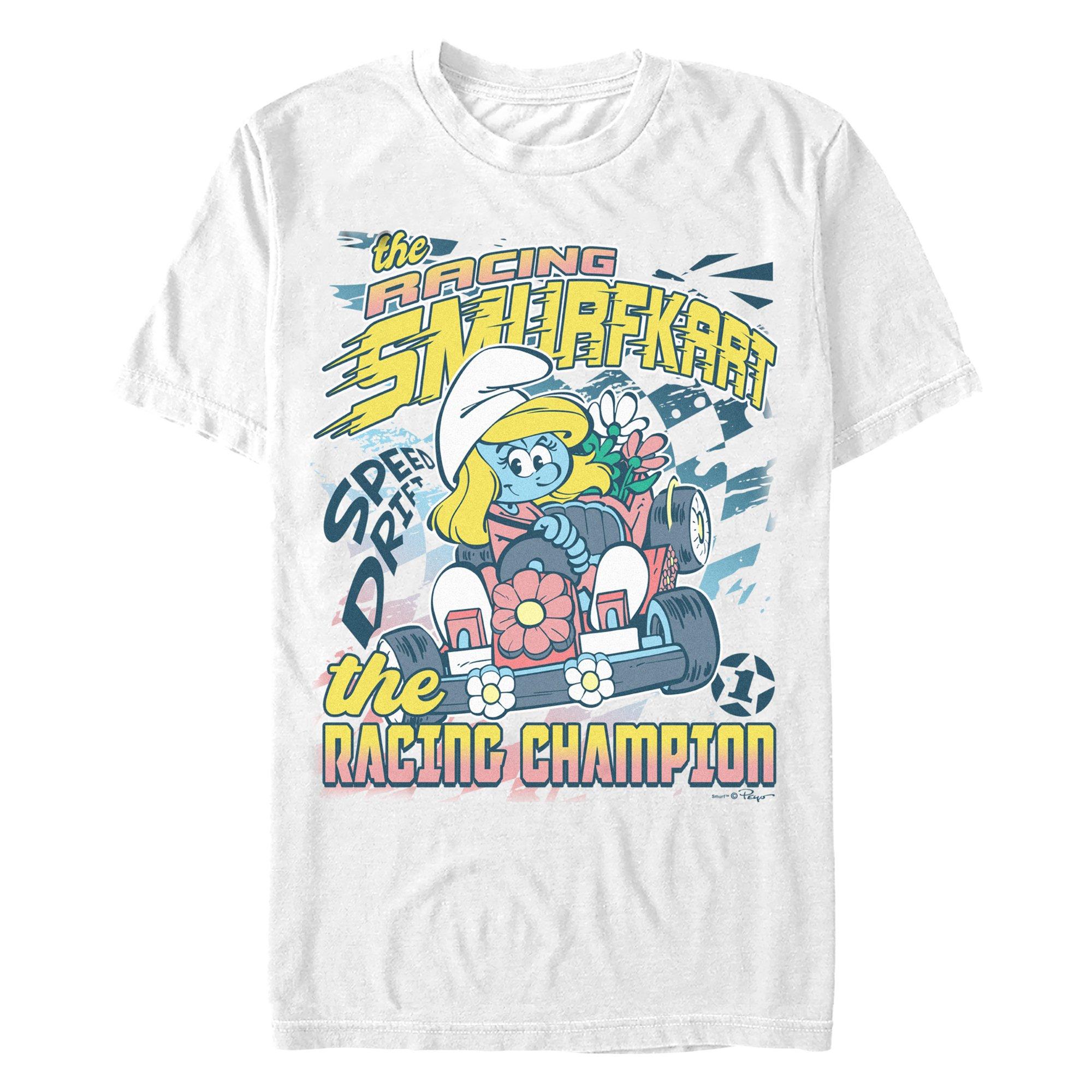 The Smurfs Smurfette Racing Champ T-Shirt, WHITE, hi-res