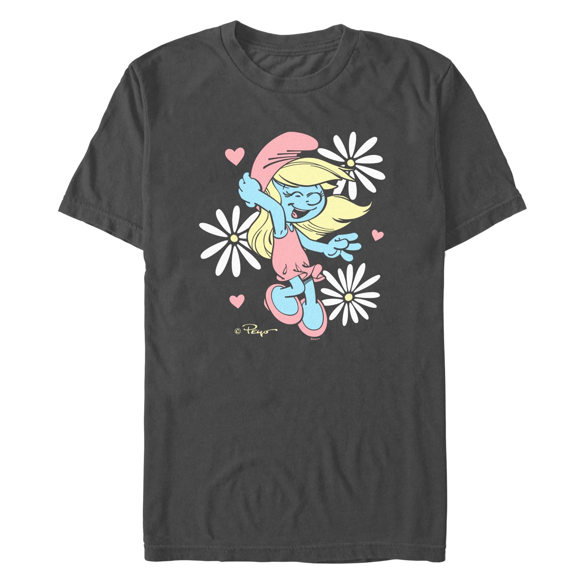 The Smurfs Smurfette Daisies T-Shirt, CHARCOAL, hi-res