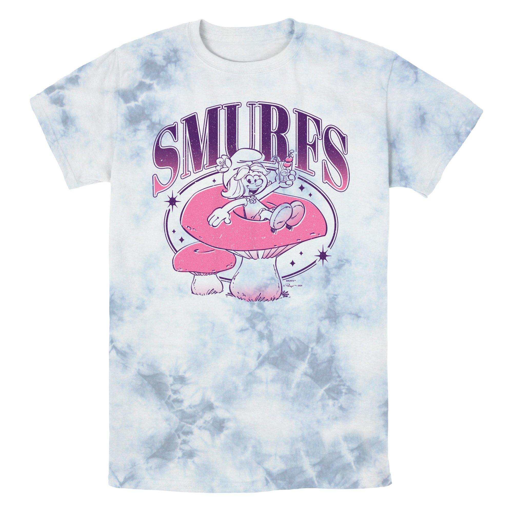 The Smurfs Mushroom Tie-Dye T-Shirt, WHITEBLUE, hi-res