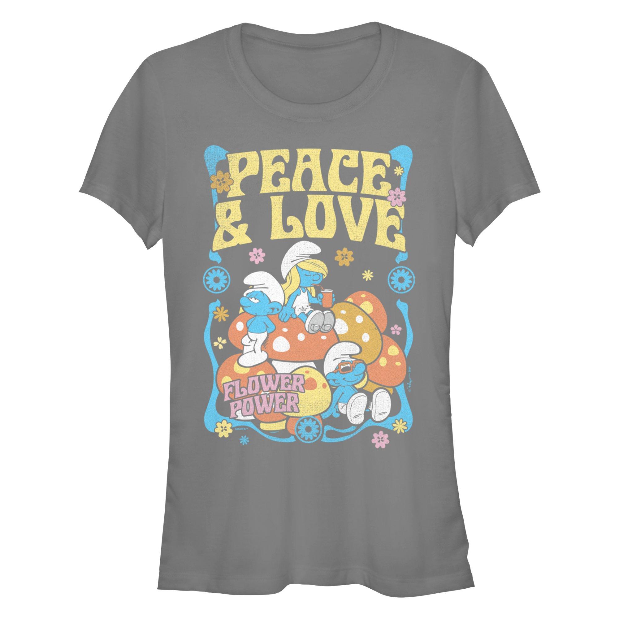 The Smurfs Flower Power Girls T-Shirt, CHARCOAL, hi-res