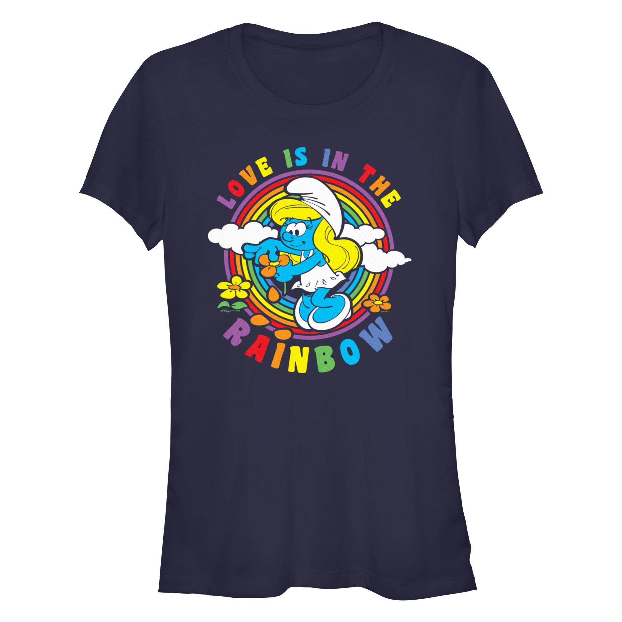 The Smurfs Smurfette Love Is In The Rainbow Girls T-Shirt, NAVY, hi-res
