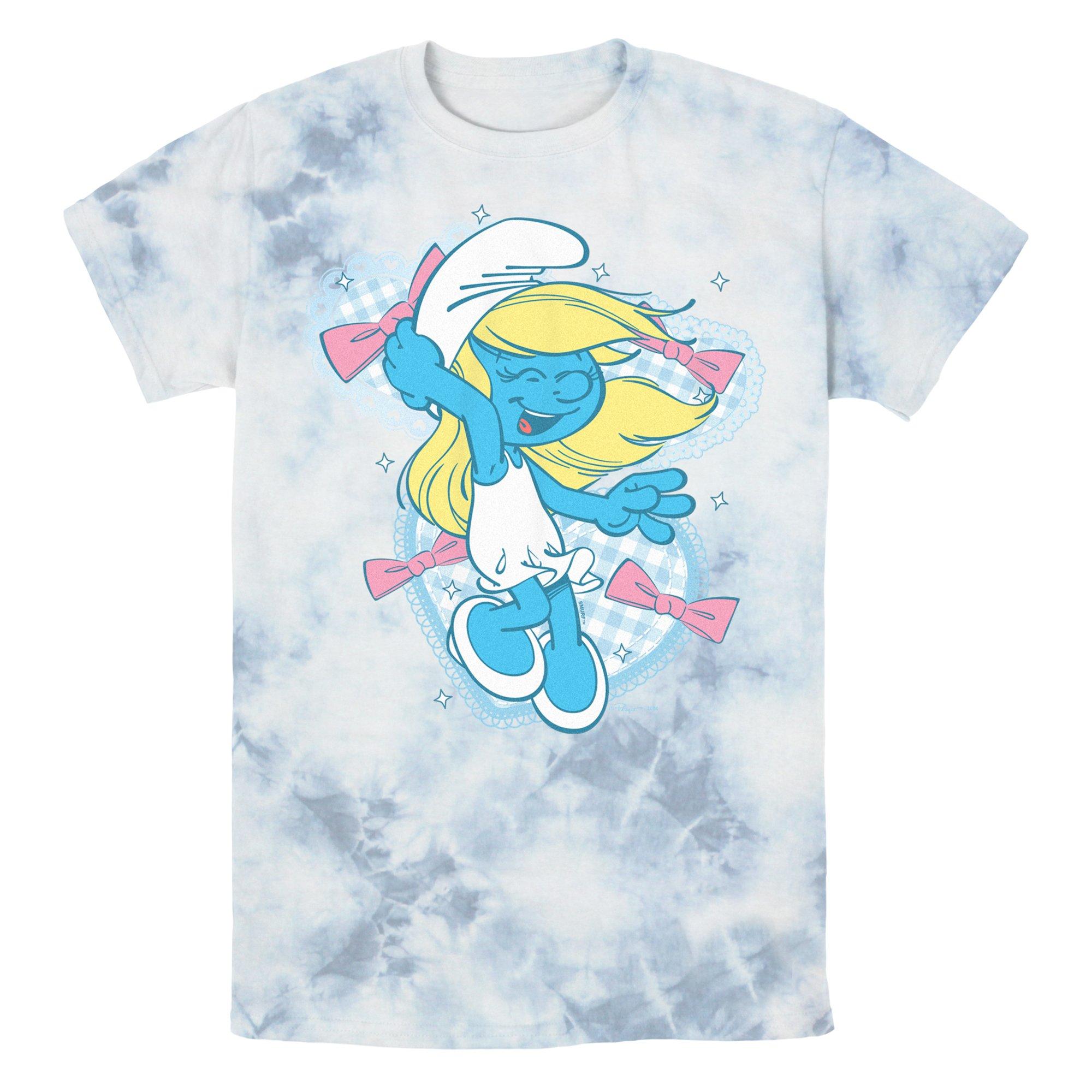 The Smurfs Coquette Smurfette Tie-Dye T-Shirt, WHITEBLUE, hi-res