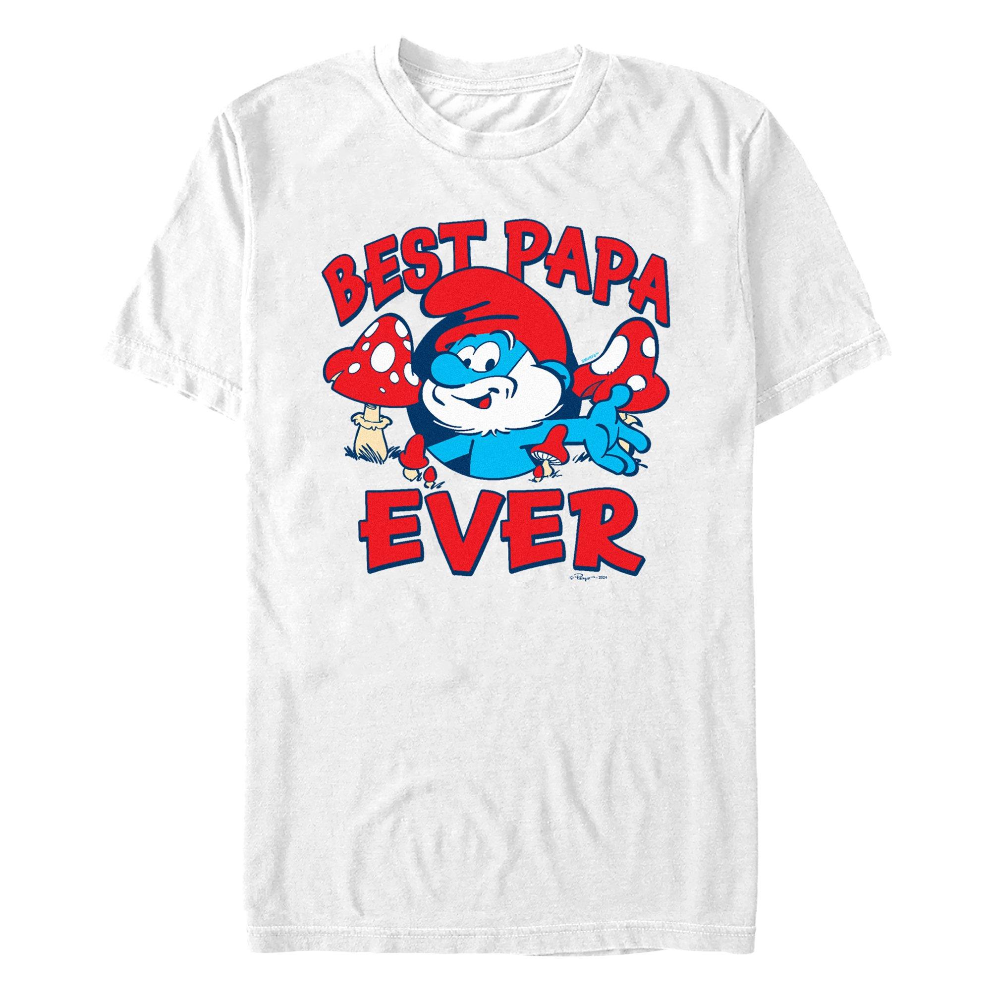 The Smurfs Best Papa Ever T-Shirt, WHITE, hi-res