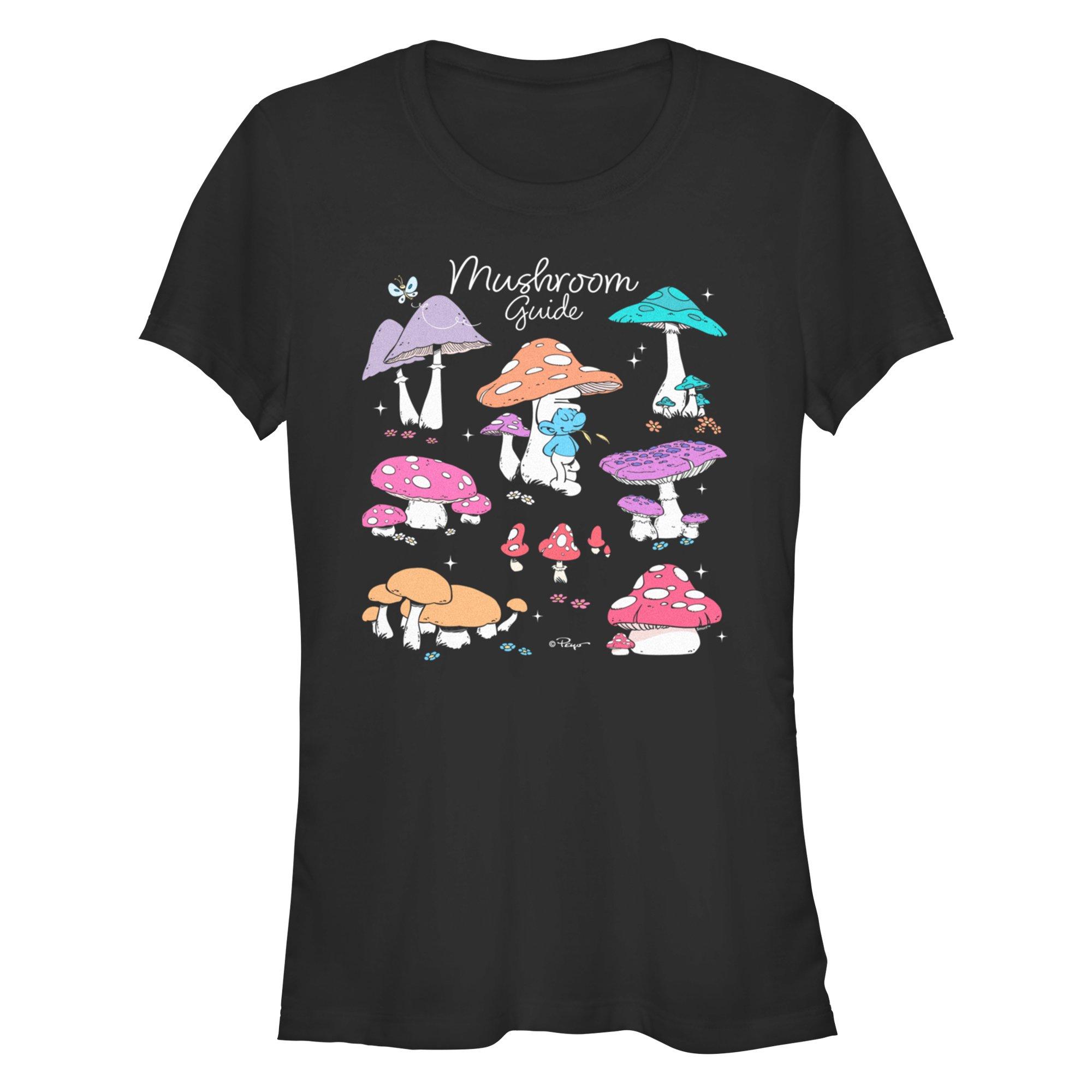 The Smurfs Mushroom Guide Girls T-Shirt, BLACK, hi-res