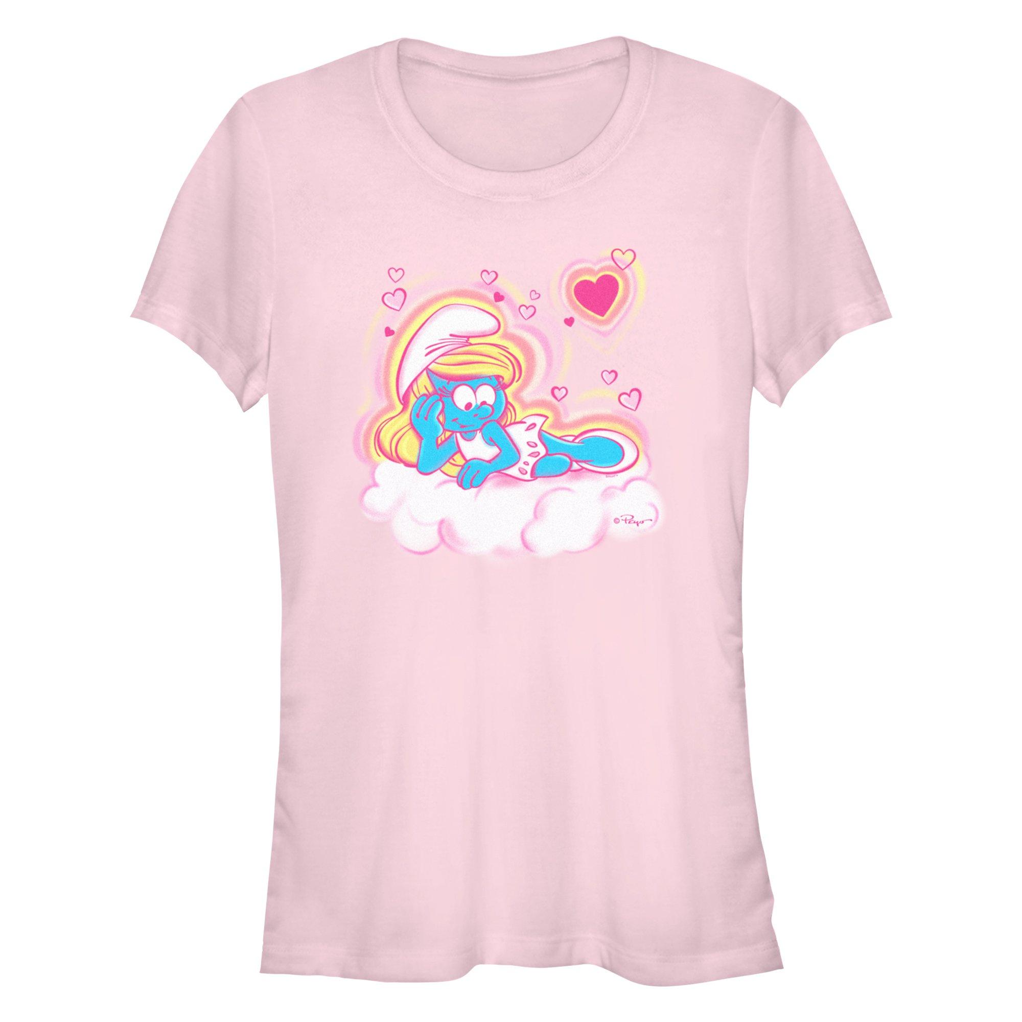 The Smurfs Smurfette Airbrush Hearts Girls T-Shirt, LIGHT PINK, hi-res