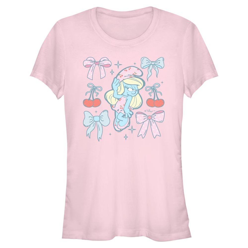 The Smurfs Smurfette Bows & Cherries Girls T-Shirt, LIGHT PINK, hi-res